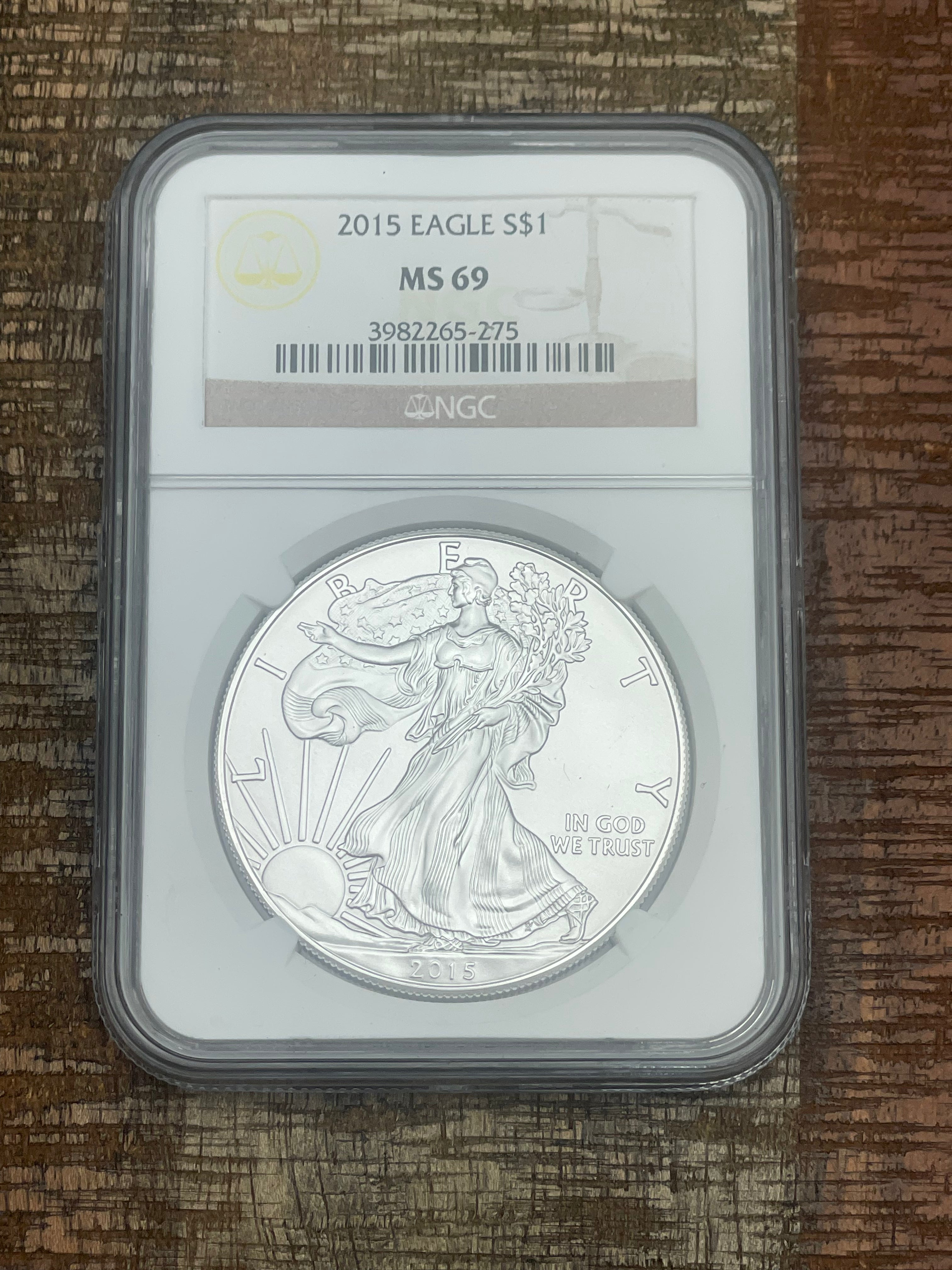 2015 $1 US American Silver Eagle NGC MS69