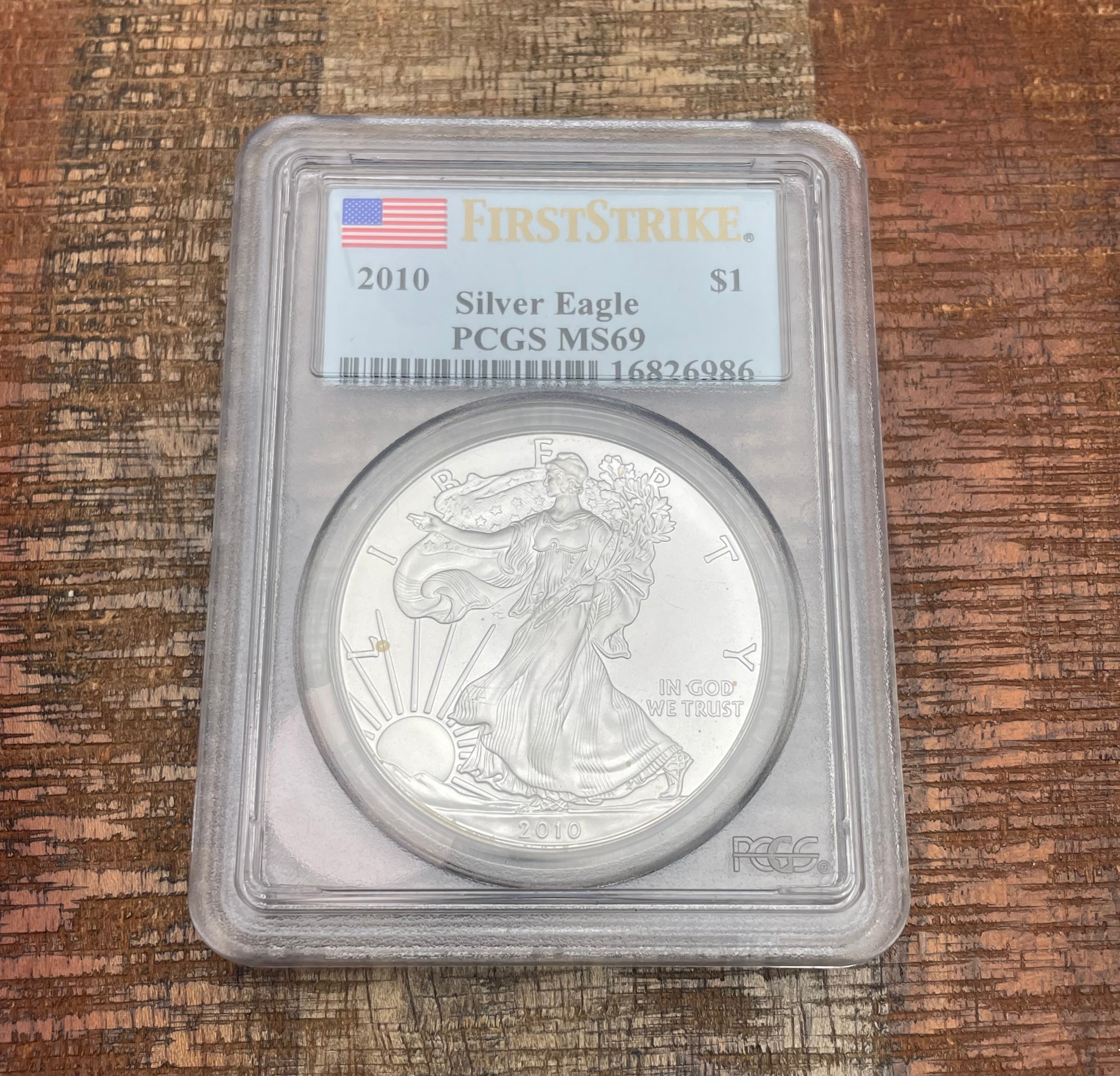 2010 $1 US Silver Eagle ~ PCGS MS69~First Strike