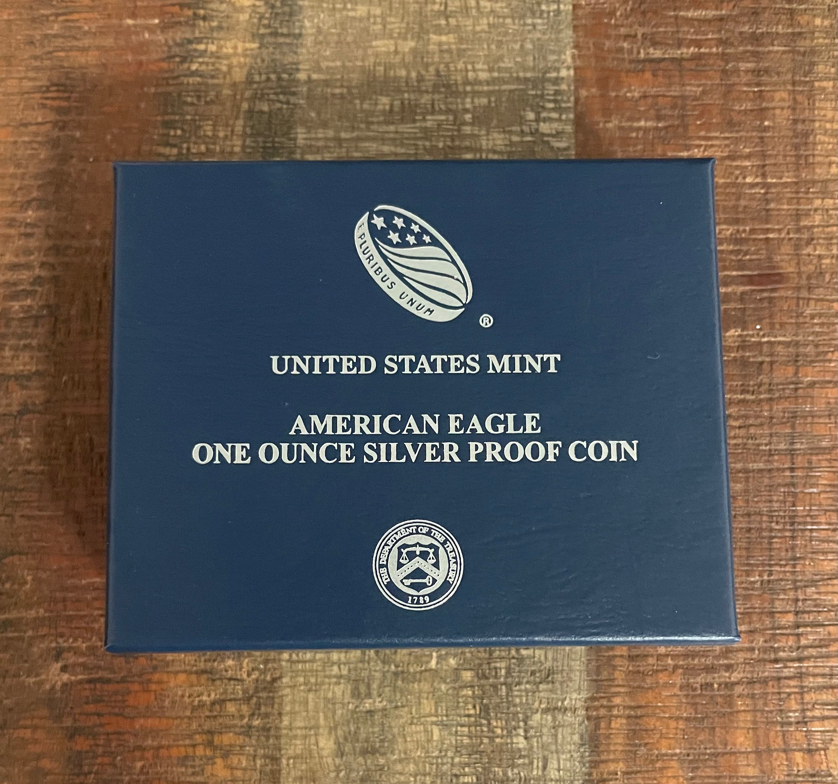 2018-W $1 US American Silver Eagle Proof Coin~Capsule, Presentation Case, Box, with COA.