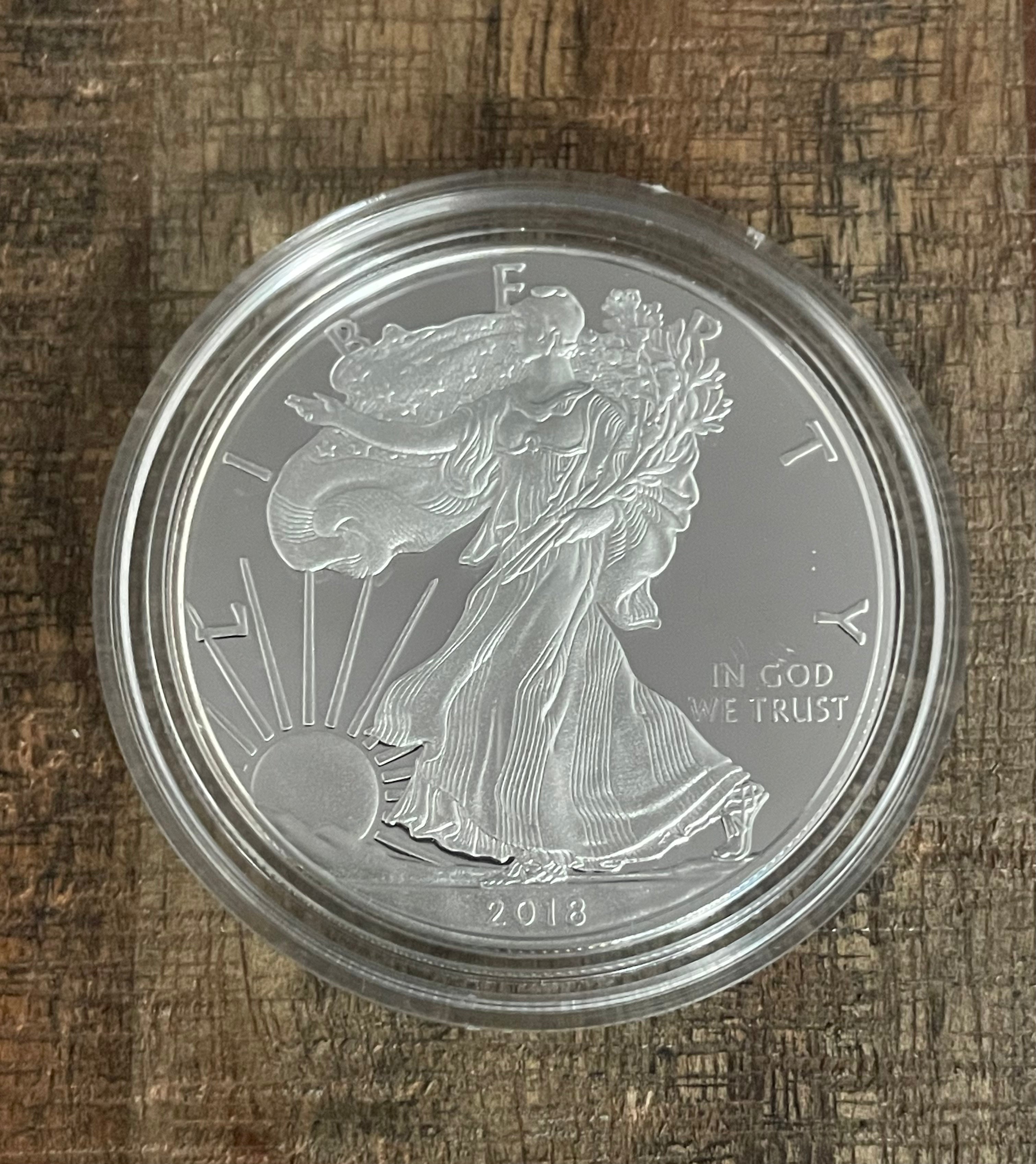2018-W $1 US American Silver Eagle Proof Coin~Capsule, Presentation Case, Box, with COA.