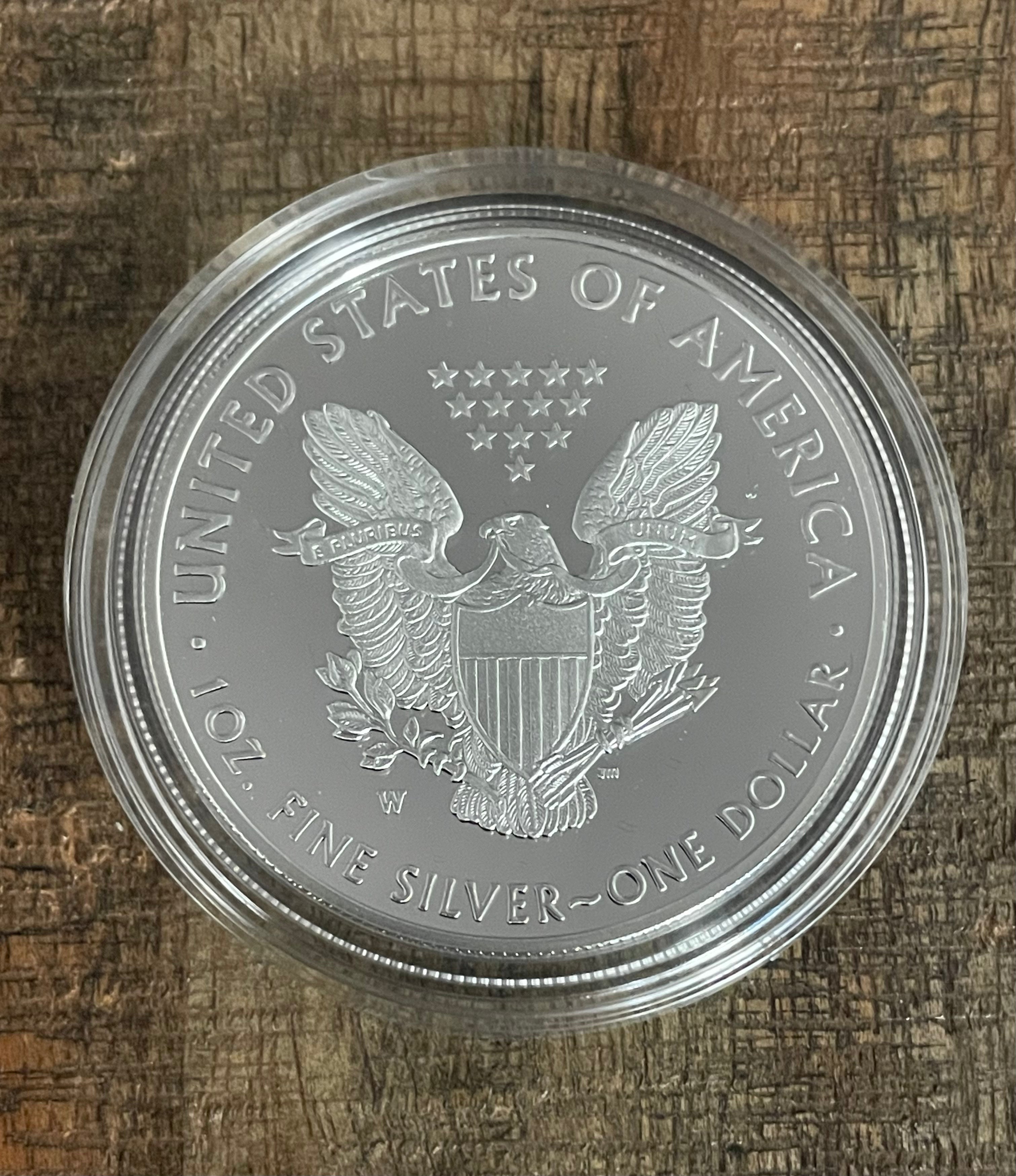 2018-W $1 US American Silver Eagle Proof Coin~Capsule, Presentation Case, Box, with COA.