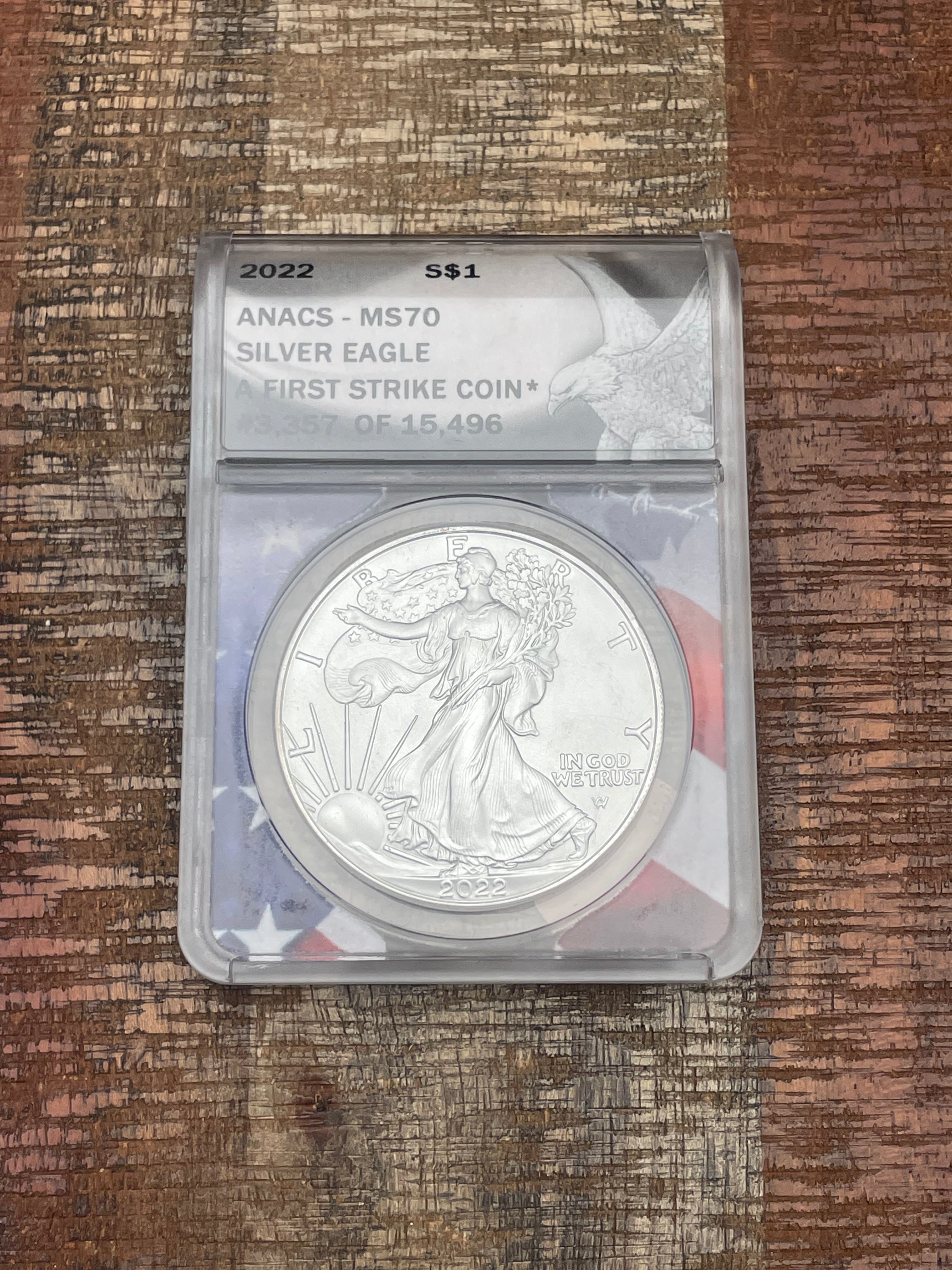 2022 US American Silver Eagle ~ ANACS MS70 ~ First Strike Coin