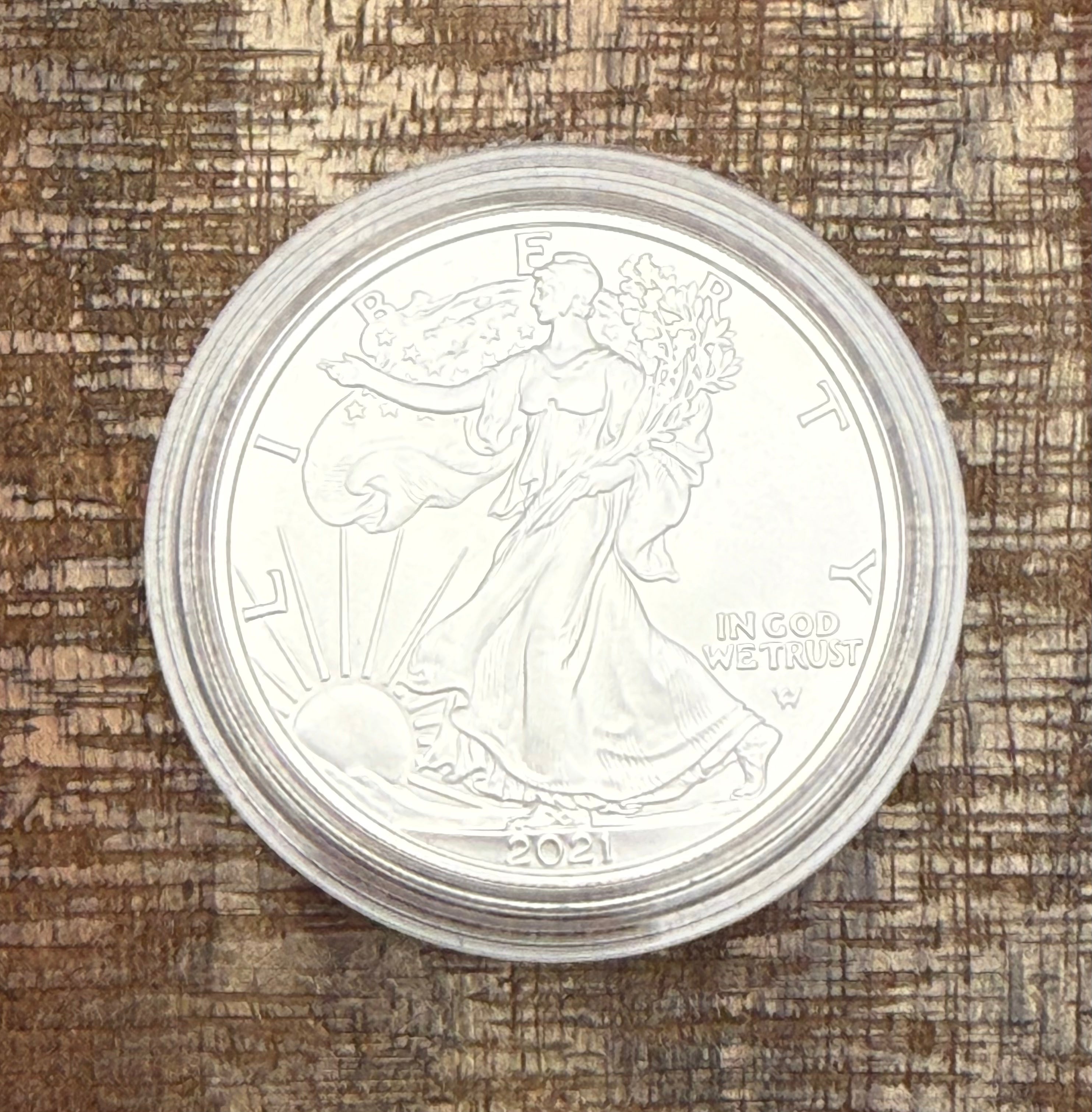2021-W $1 US American Silver Eagle Coin ~ Type II ~Capsule, Presentation Case, Box, with COA.