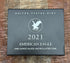 2021-W $1 US American Silver Eagle Coin ~ Type II ~Capsule, Presentation Case, Box, with COA.