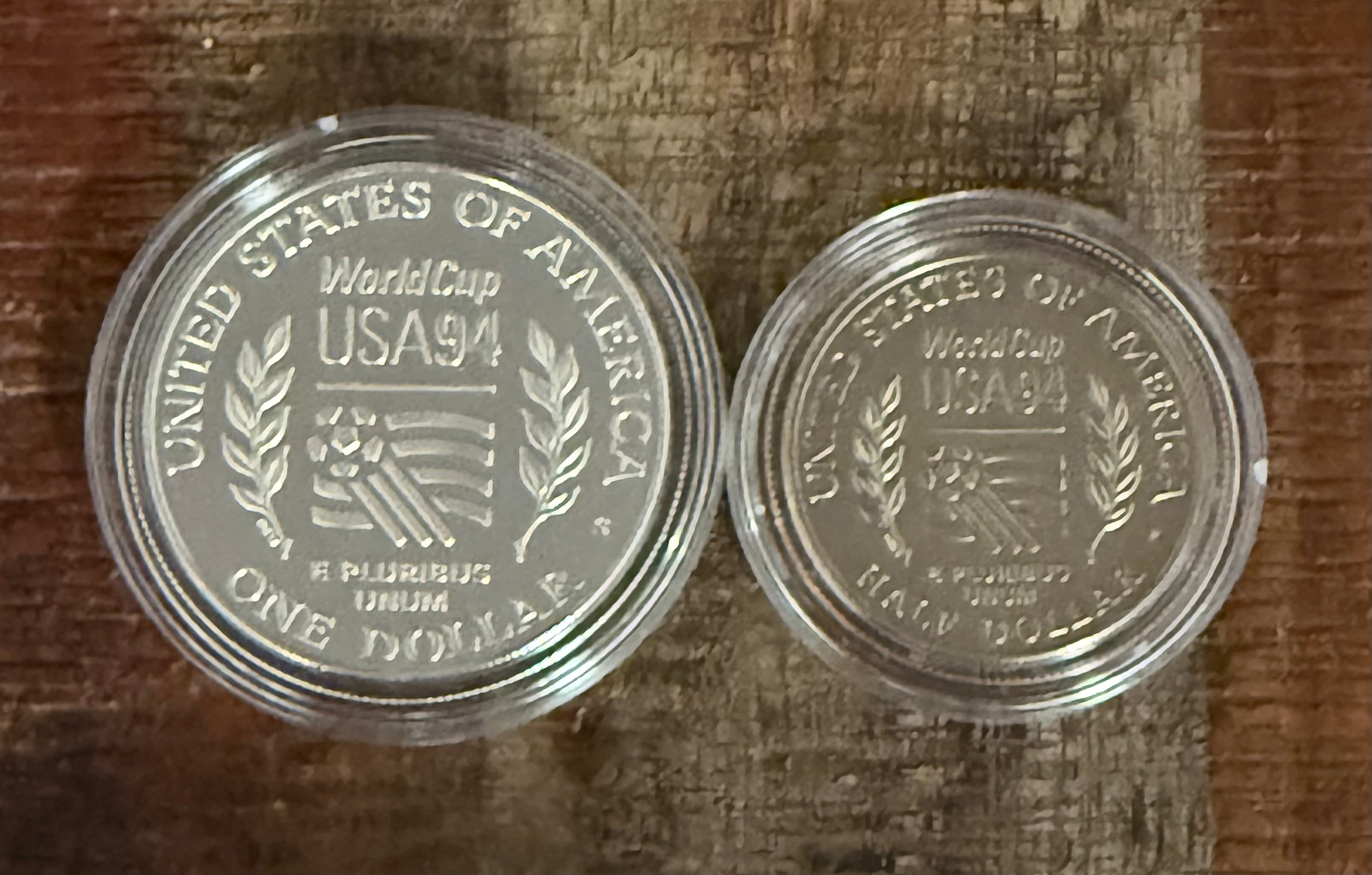 1994 World Cup USA Commemorative Coins~Two Coin Proof Set