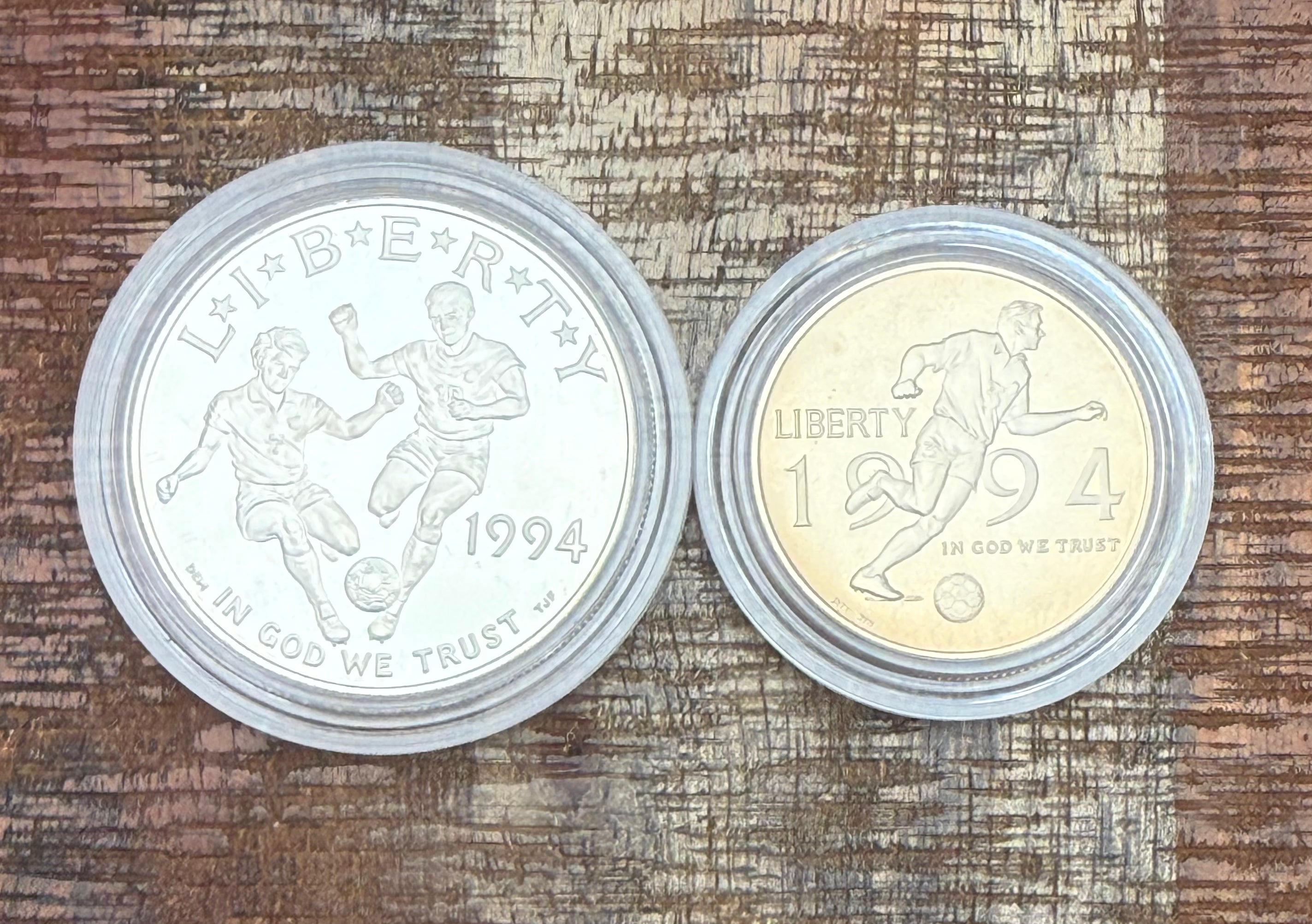 1994 World Cup USA Commemorative Coins~Two Coin Proof Set