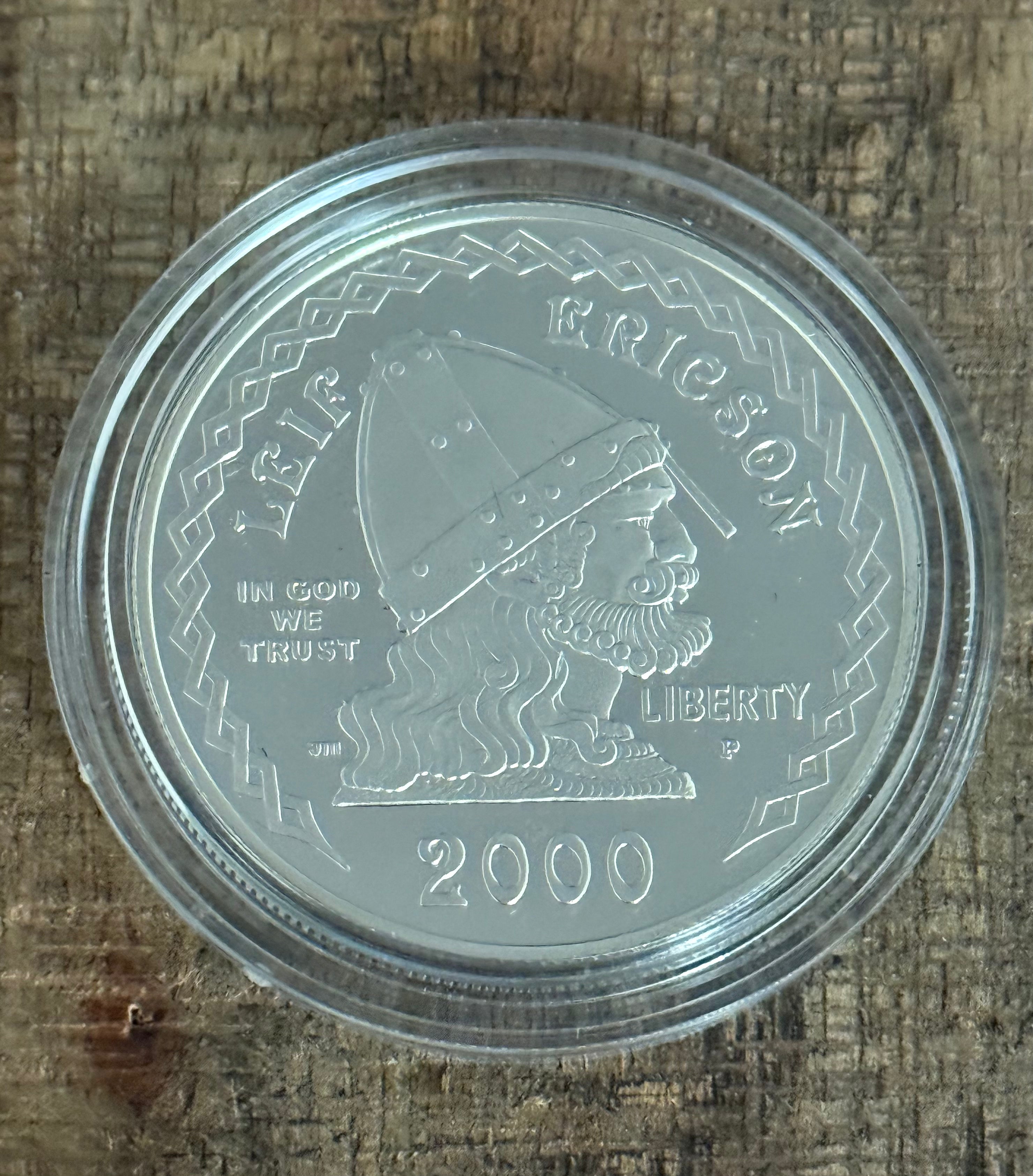 2000 Leif Ericson Millennium Commemorative Coin ~ Proof Silver Dollar