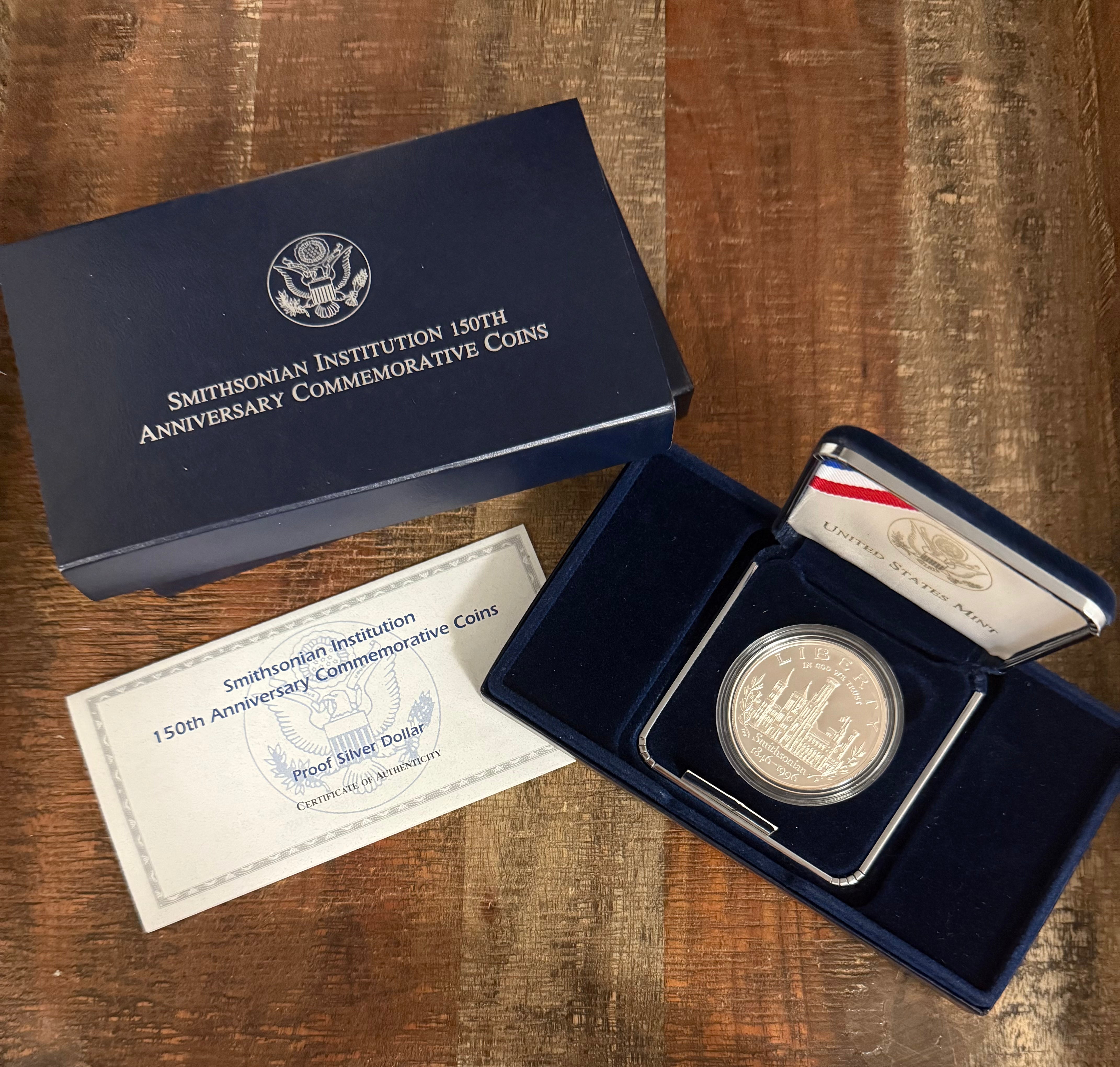 1996 Smithsonian Institution 150th Anniversary Commemorative Coins ~ Proof Silver Dollar