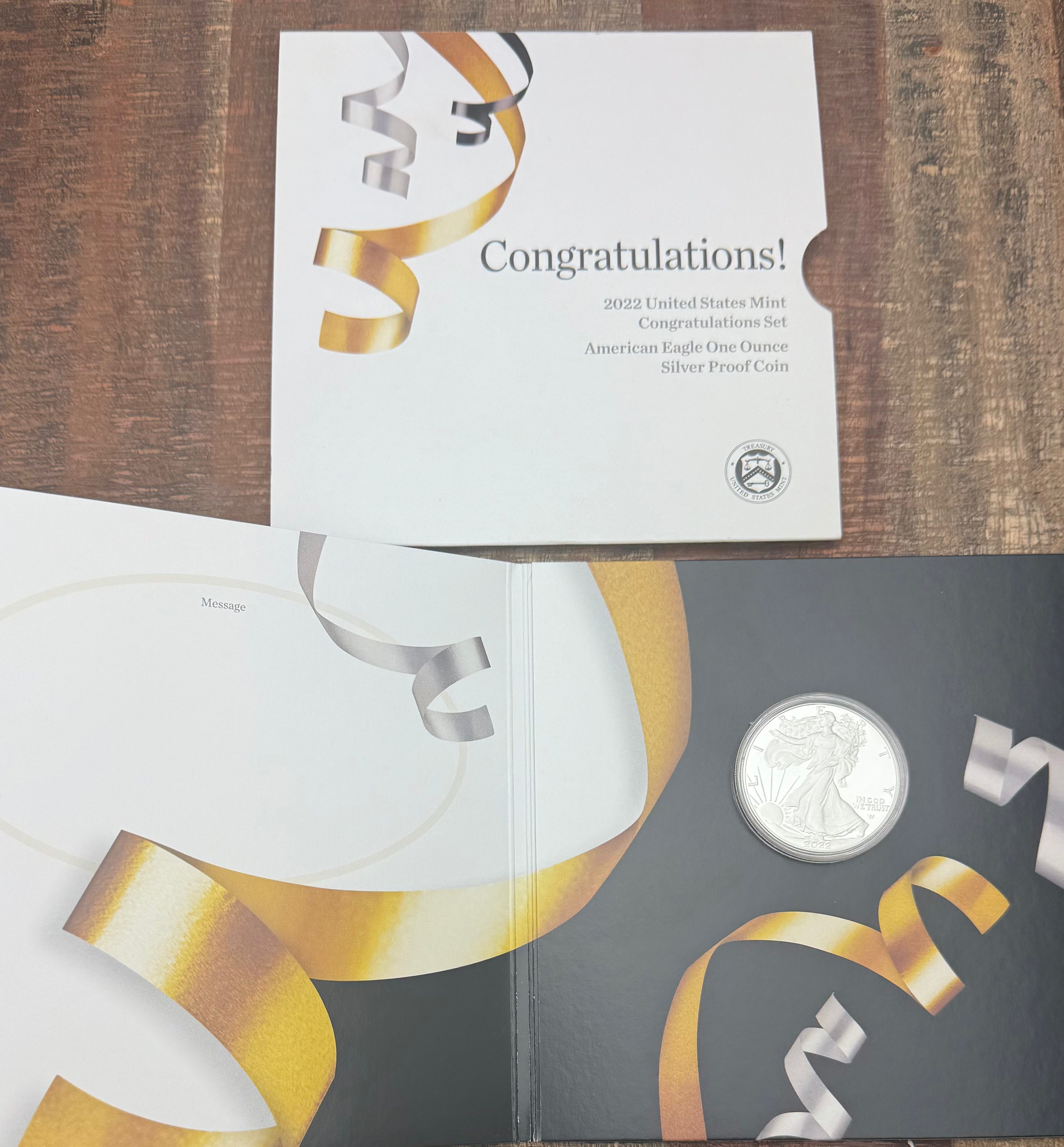 2022 United States Mint Congratulations Set ~ American Eagle One Ounce Silver Proof Coin