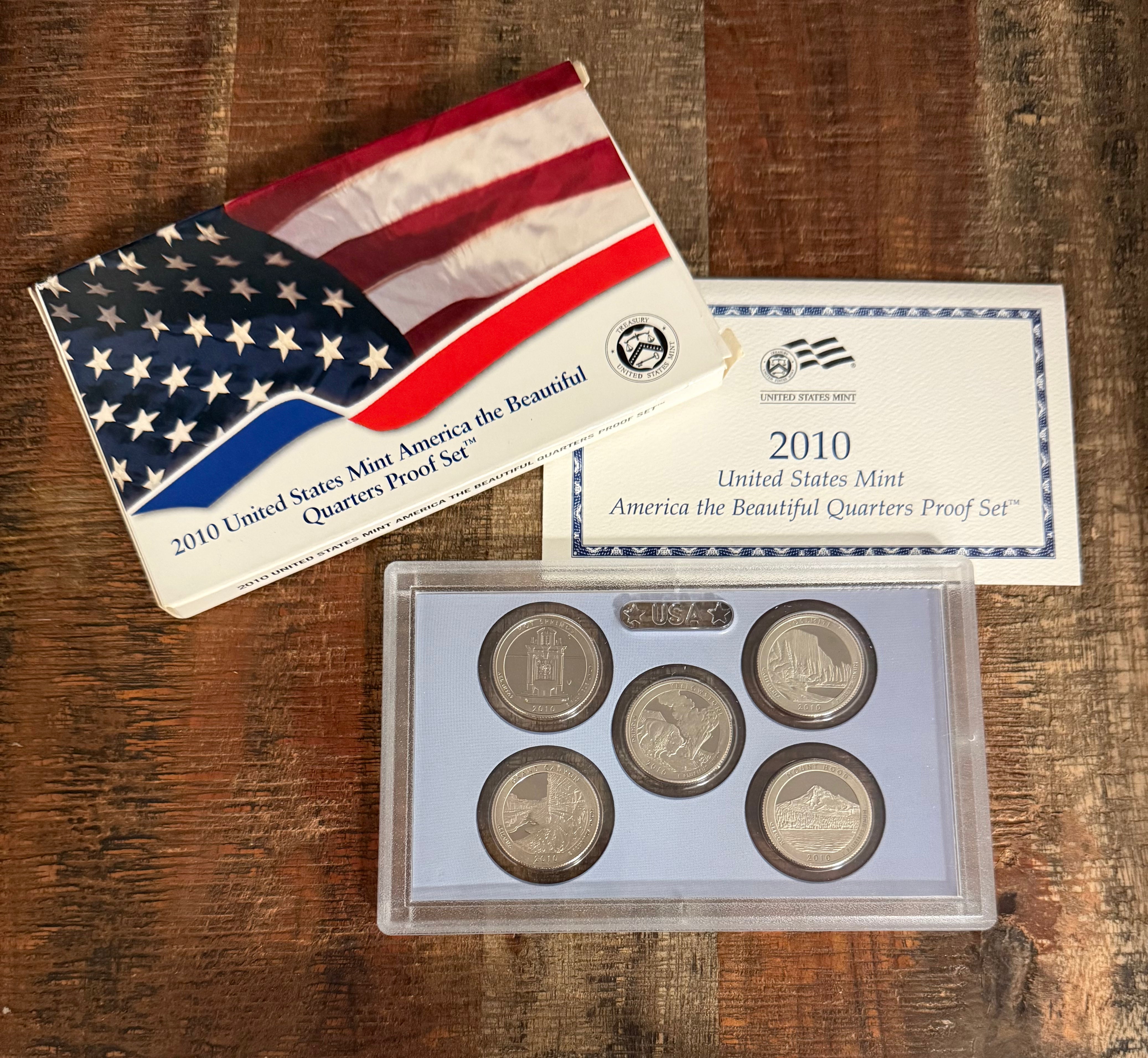 2010-S US Mint America the Beautiful Quarters  Proof Set in OGP with COA