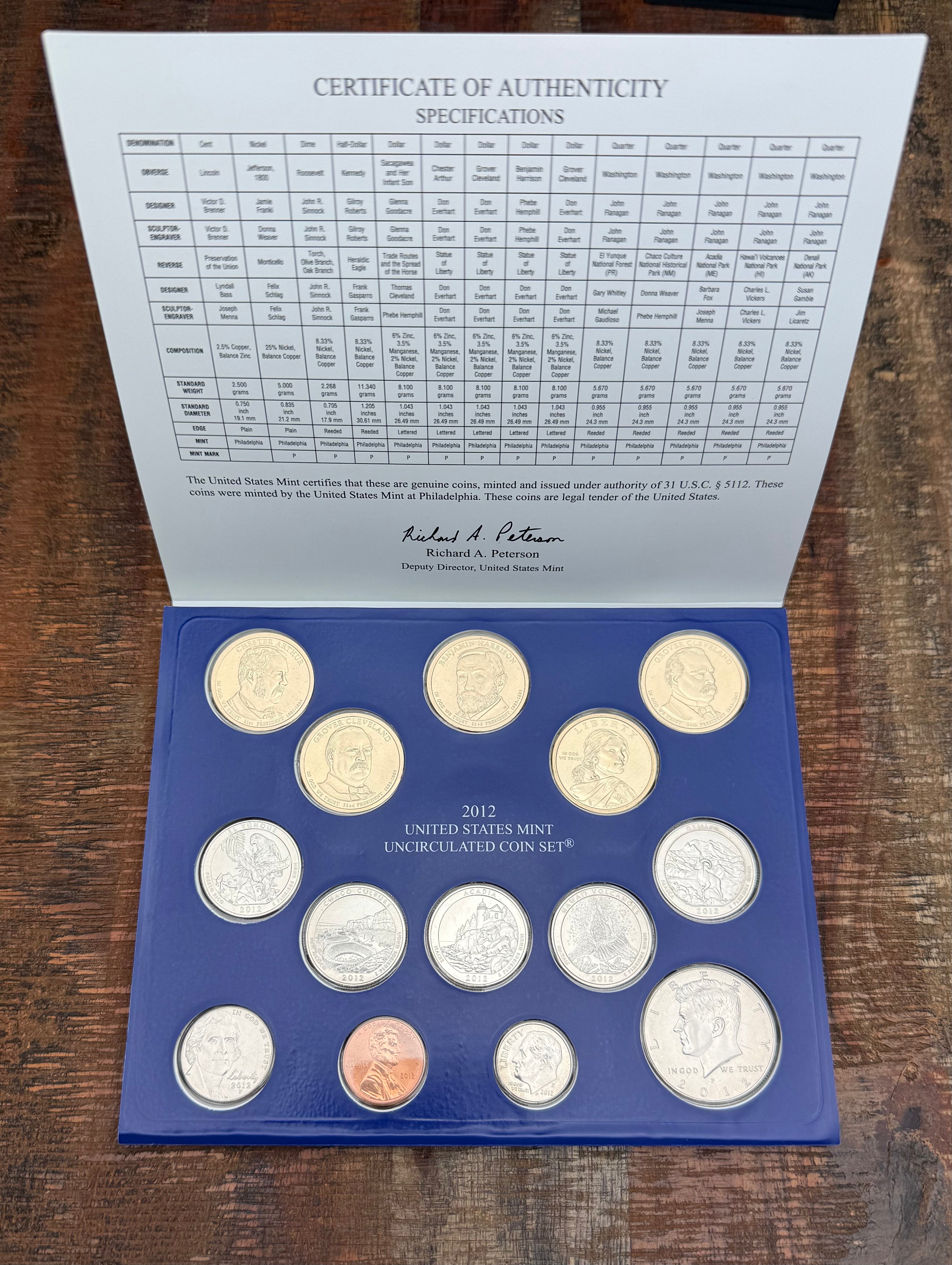 2012 P & D ~ US Mint Uncirculated Coin Set ~ In OGP with COA