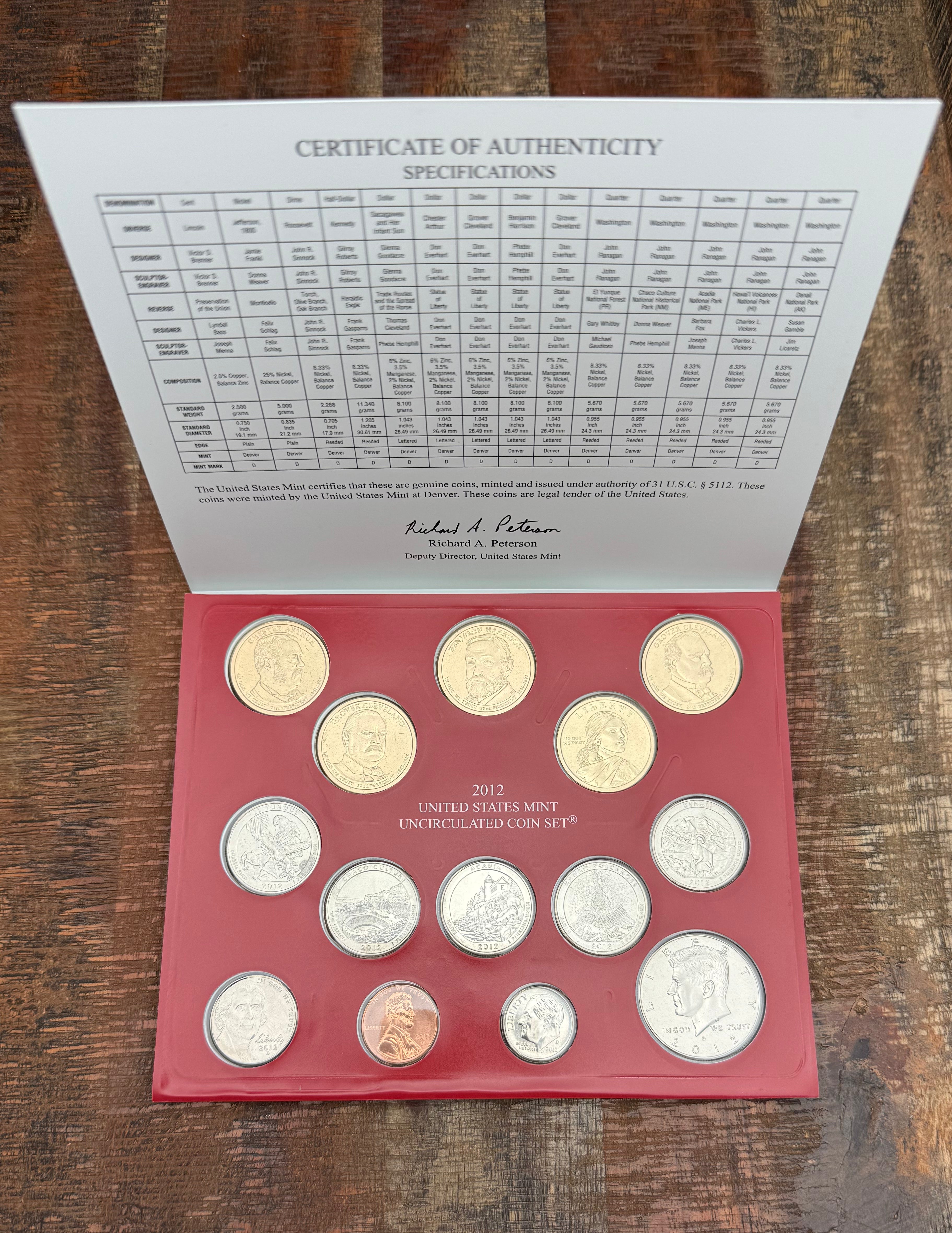 2012 P & D ~ US Mint Uncirculated Coin Set ~ In OGP with COA