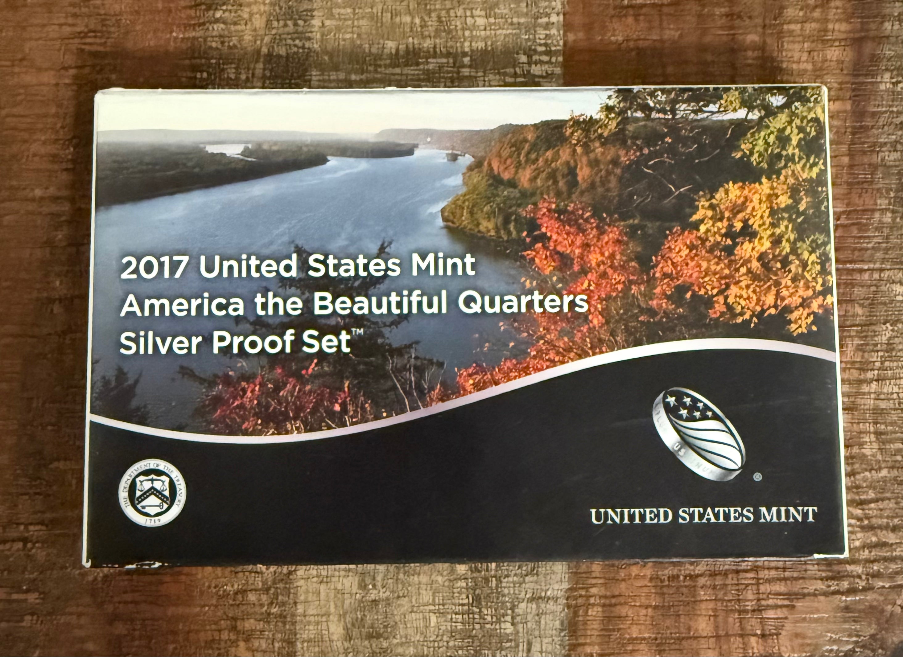 2017-S US Mint America the Beautiful Quarters Silver Proof Set in OGP with Box and COA
