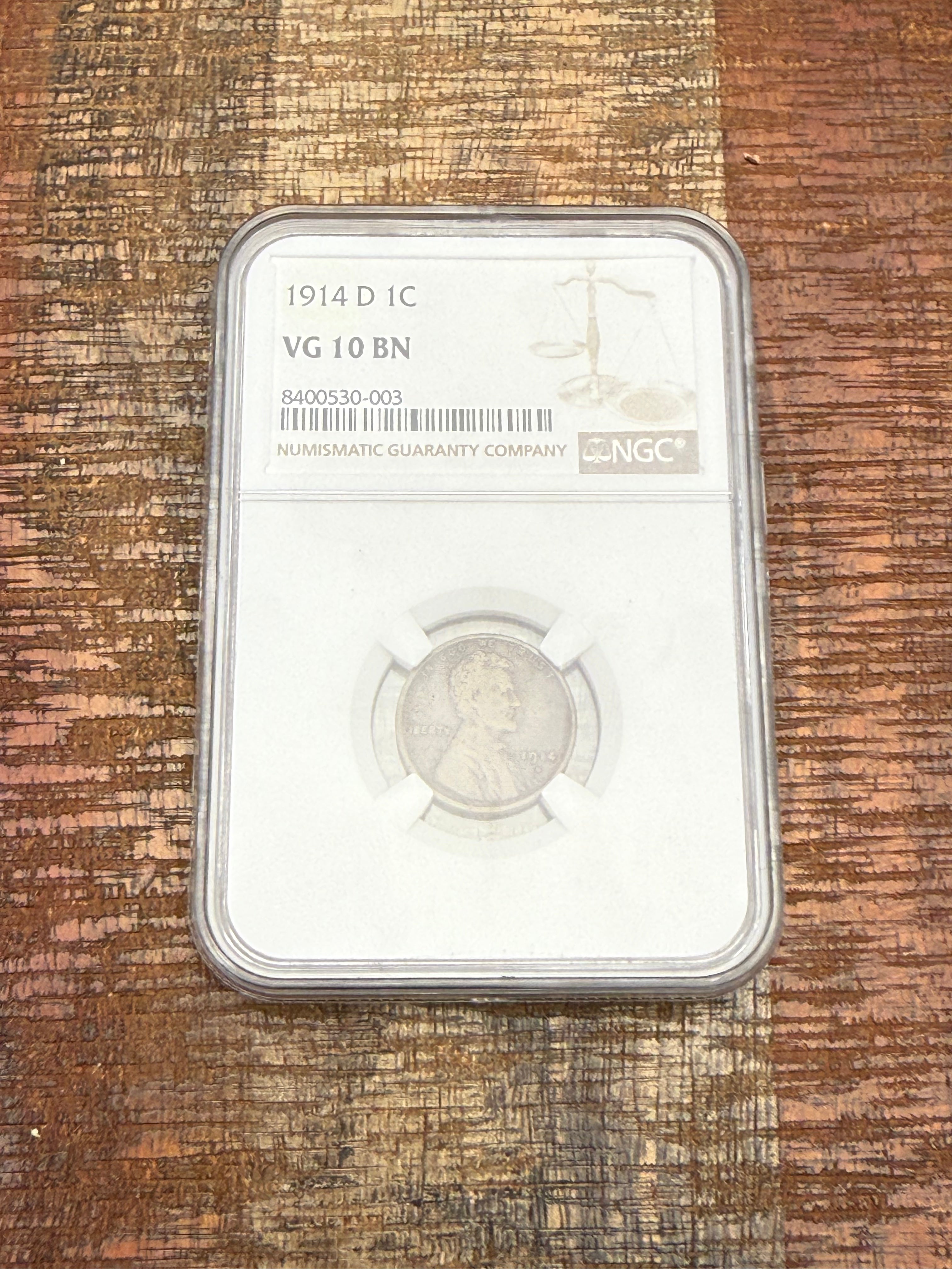 1914-D 1C Lincoln Wheat Cent ~ NGC VG10BN ~ KEY DATE