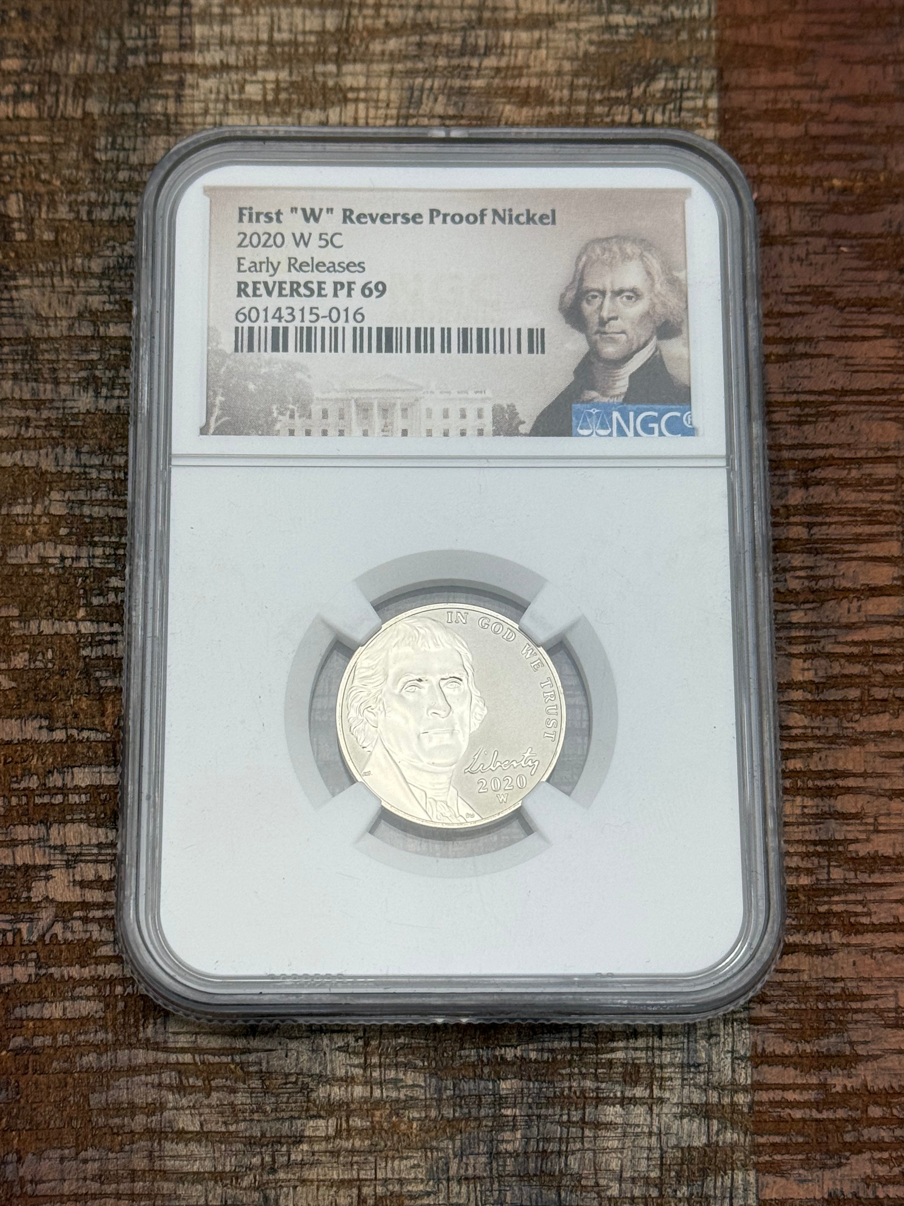 2020-W 5C Jefferson Nickel ~ Reverse Proof ~ Early Release ~ NGC Reverse PF69