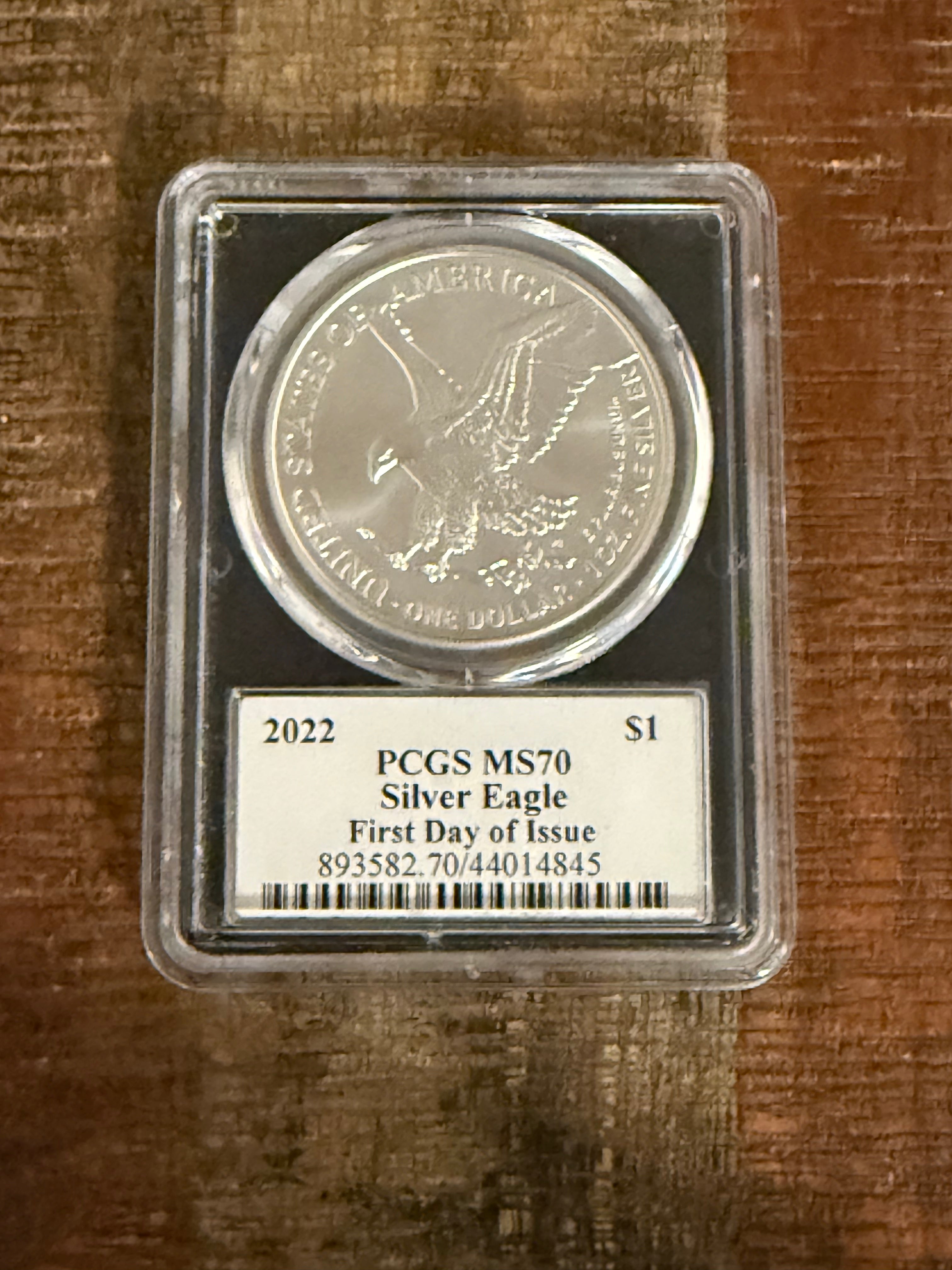 2022 $1 US American Silver Eagle, FDOI, PCGS MS70 ~ Balan Signed