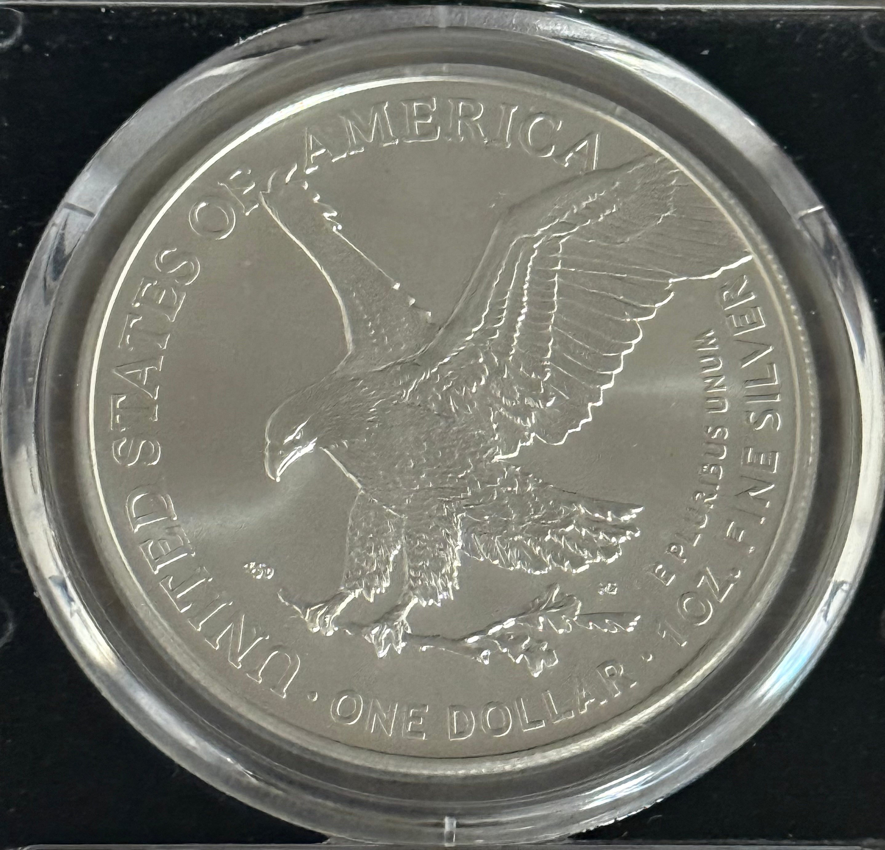 2022 $1 US American Silver Eagle, FDOI, PCGS MS70 ~ Balan Signed