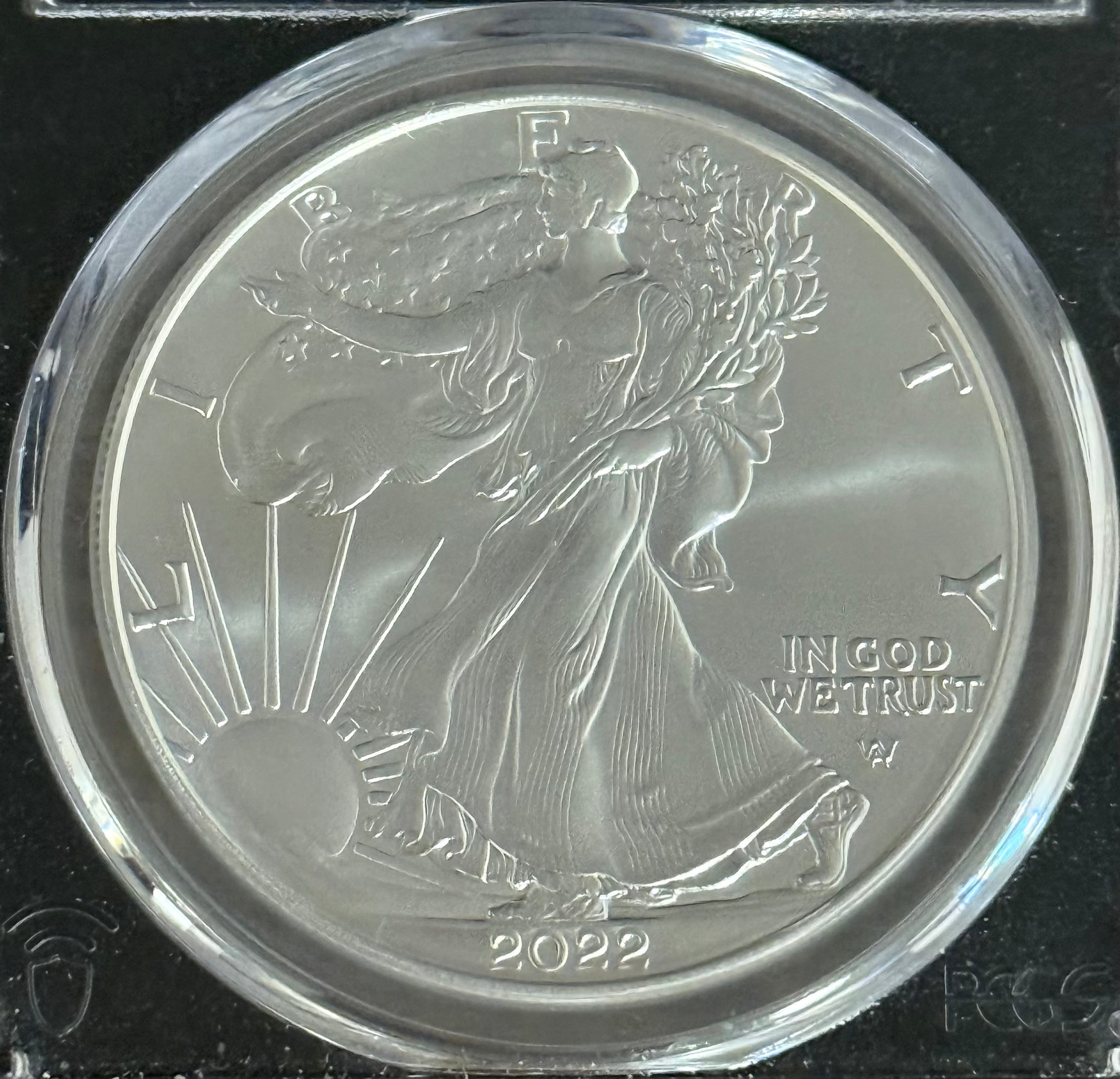 2022 $1 US American Silver Eagle, FDOI, PCGS MS70 ~ Balan Signed