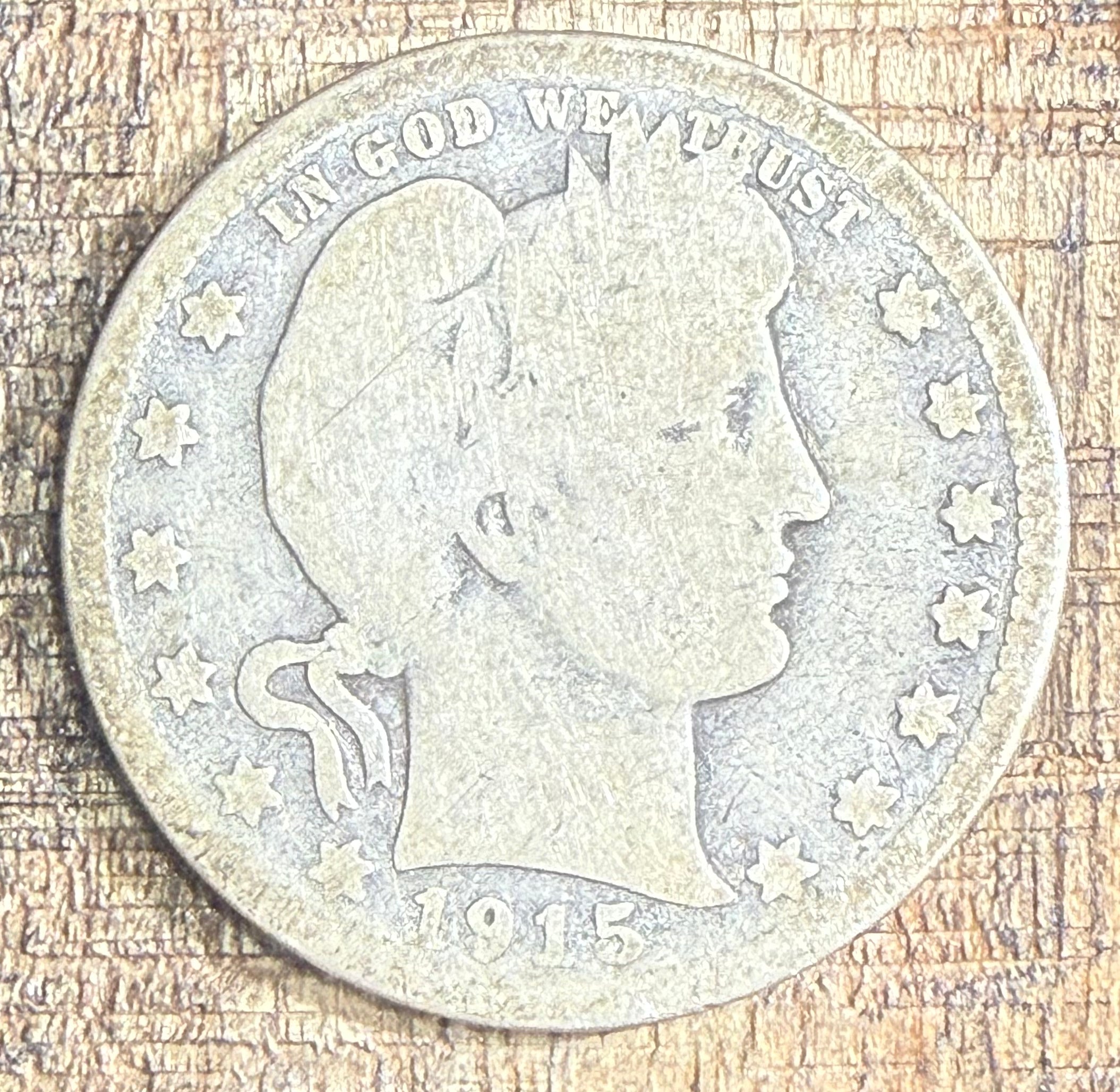 1915 50C US Barber Quarter  Dollar