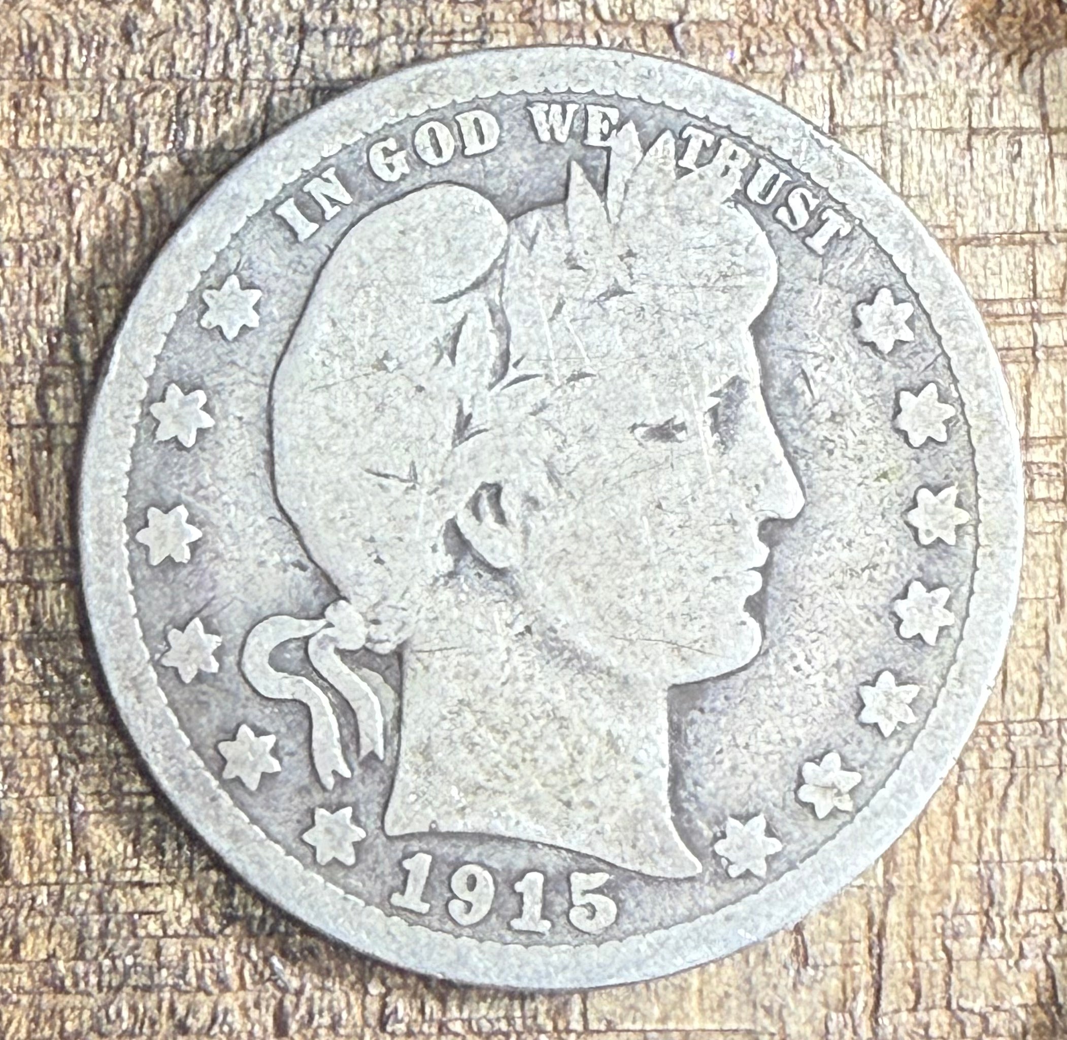 1915 50C US Barber Quarter  Dollar