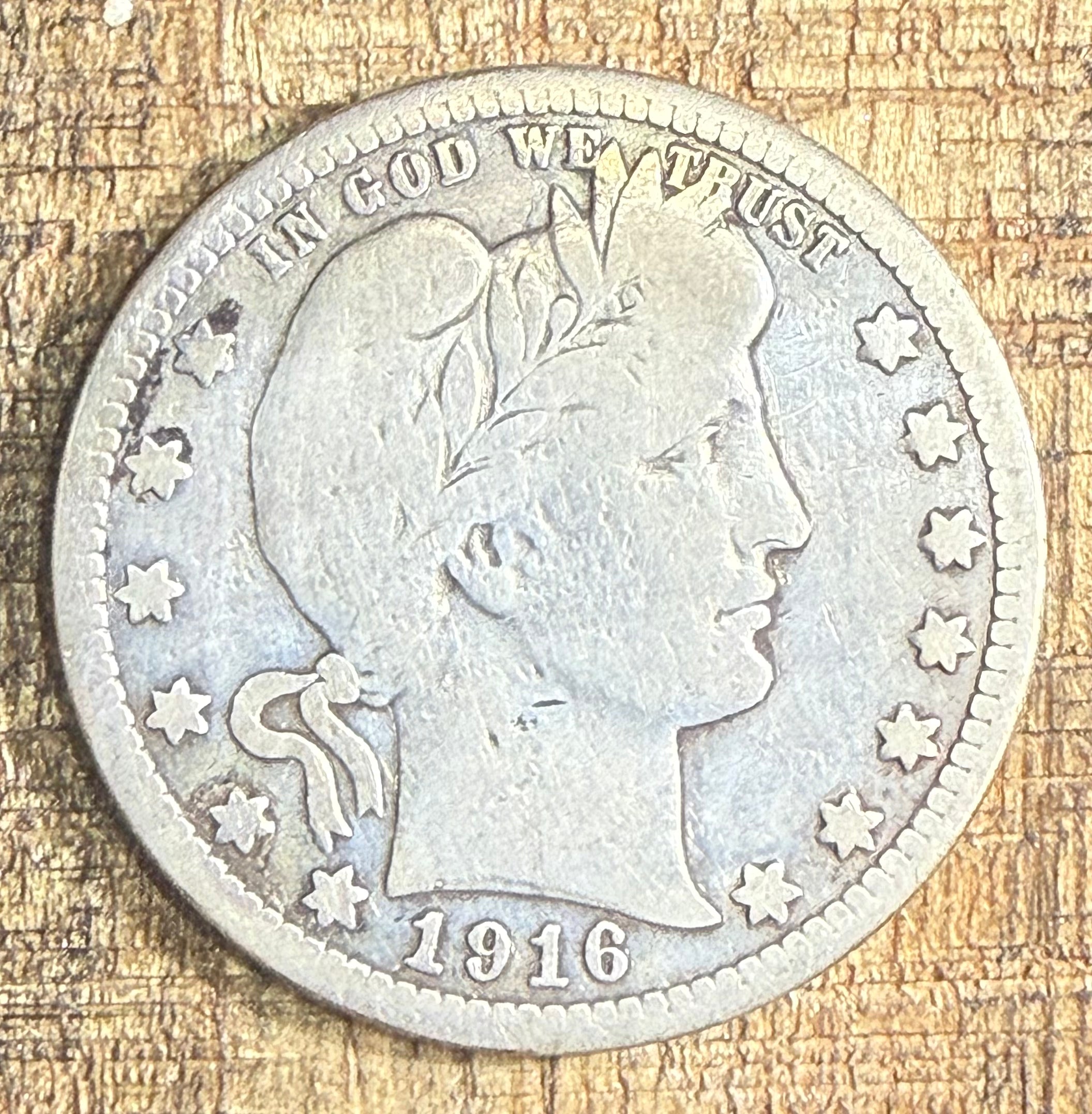 1916 50C US Barber Quarter  Dollar