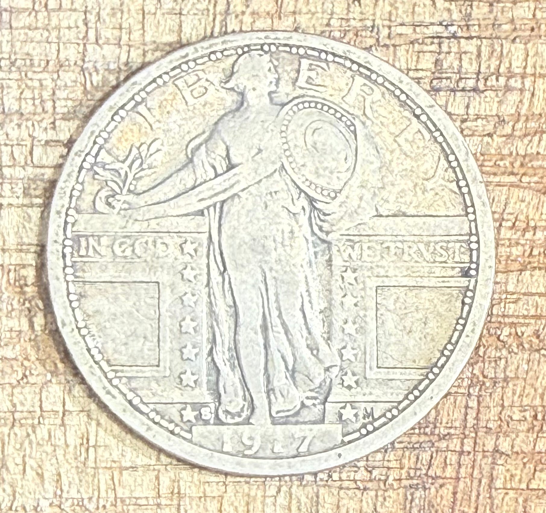 1917-S 25C US Standing Liberty Quarter~Type I