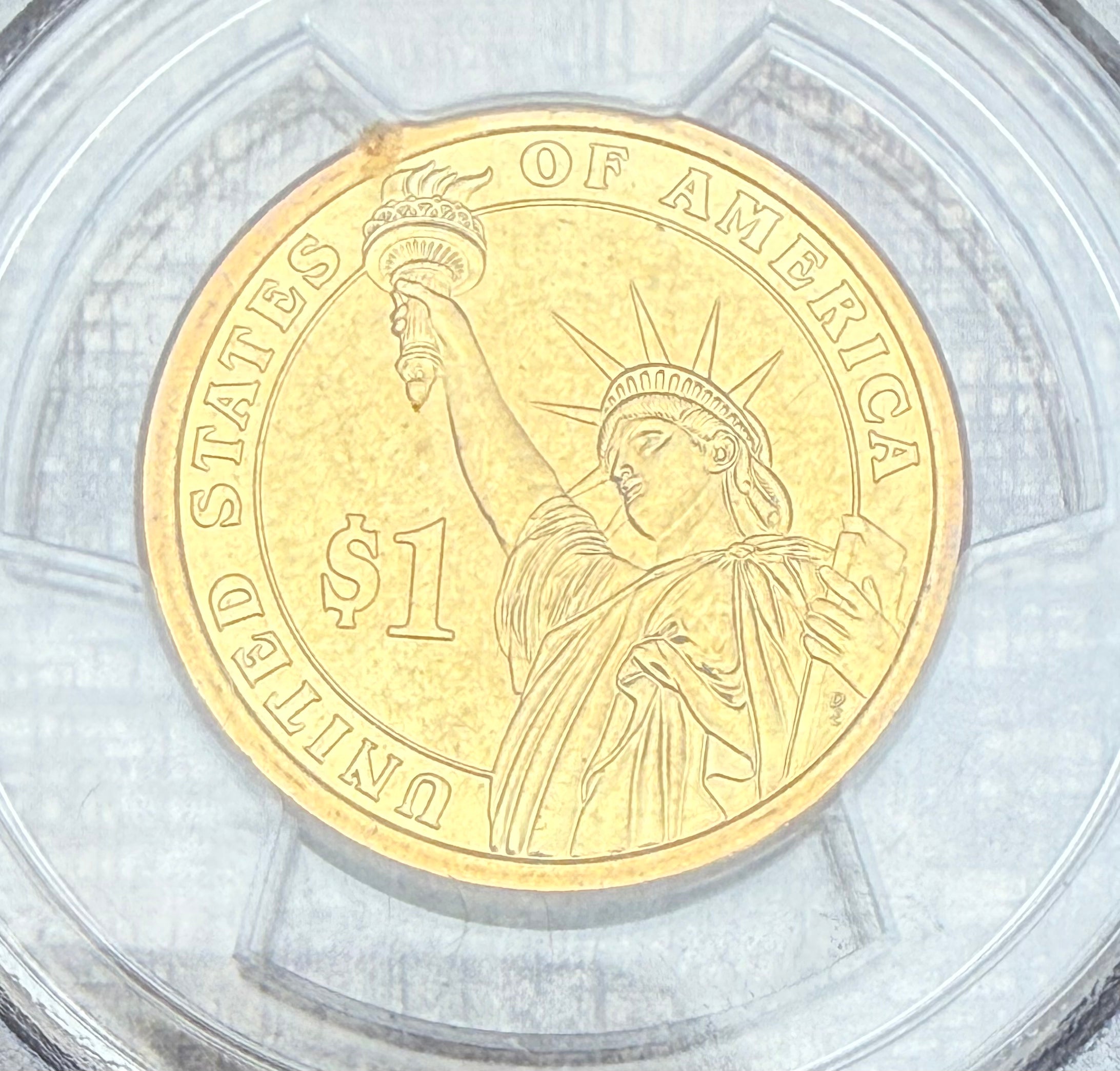 2007 $1 George Washington Presidential Dollar ~ Mint Error-Missing Edge Lettering ~ PCGS MS65