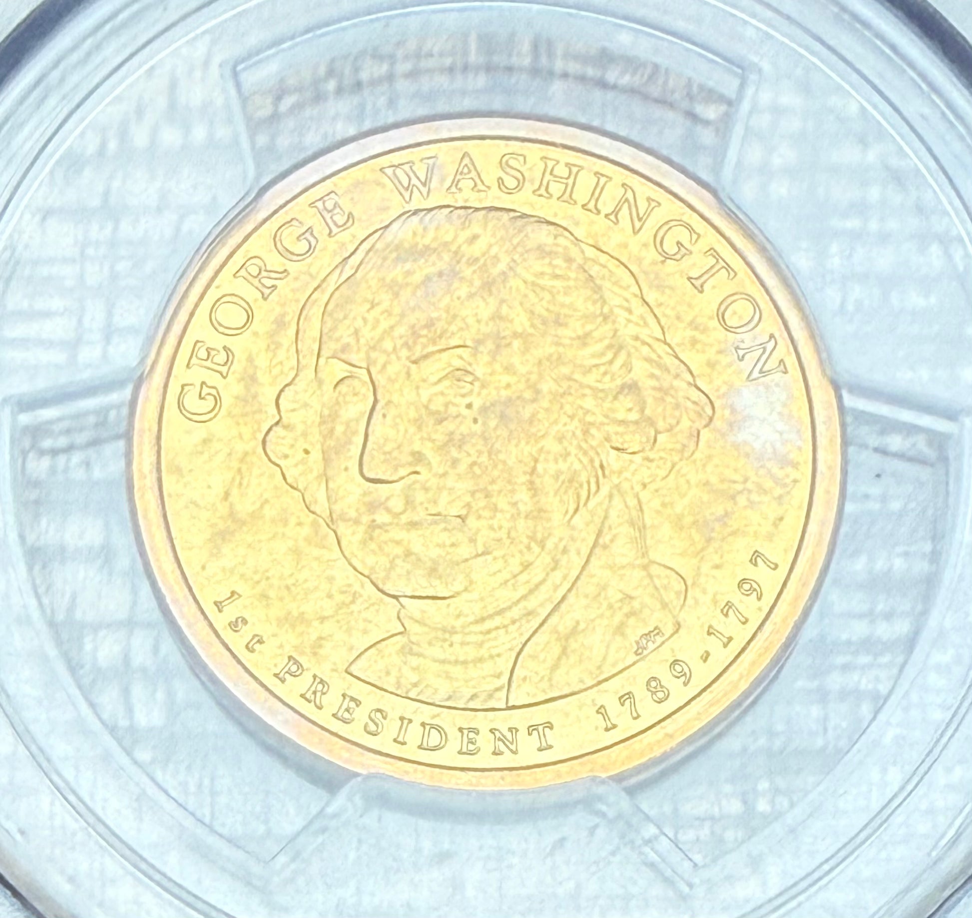 2007 $1 George Washington Presidential Dollar ~ Mint Error-Missing Edge Lettering ~ PCGS MS65