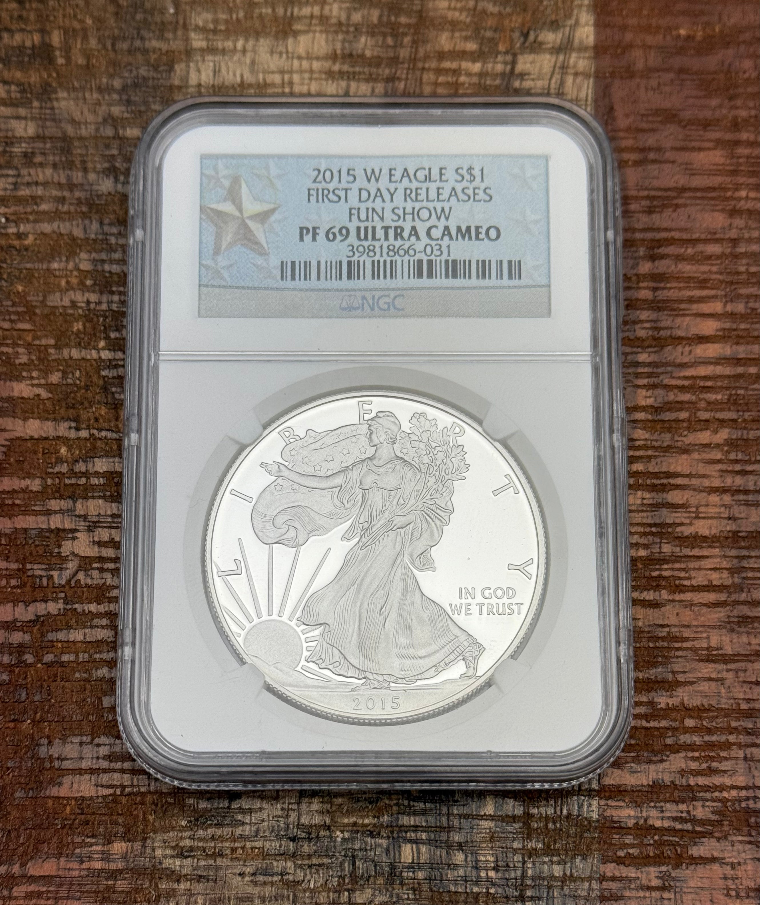 2015-W $1 US American Proof Silver Eagle  ~ First Day Releases ~ Fun Show ~ NGC PF69 Ultra Cameo