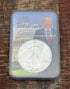 2021 $1 US American Silver Eagle, Eagle Landing T-2, FDOI, NGC MS69, Trump 45th Label President