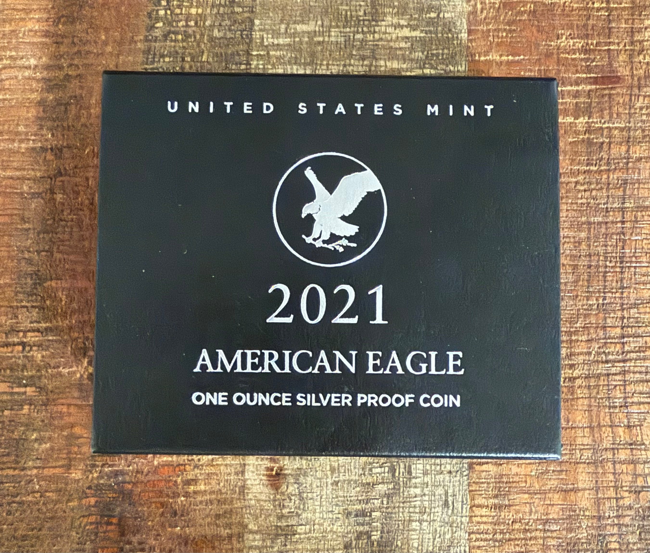 2021-W $1 US American Silver Eagle Proof Coin ~ Type II ~Capsule, Presentation Case, Box, with COA. (Copy)