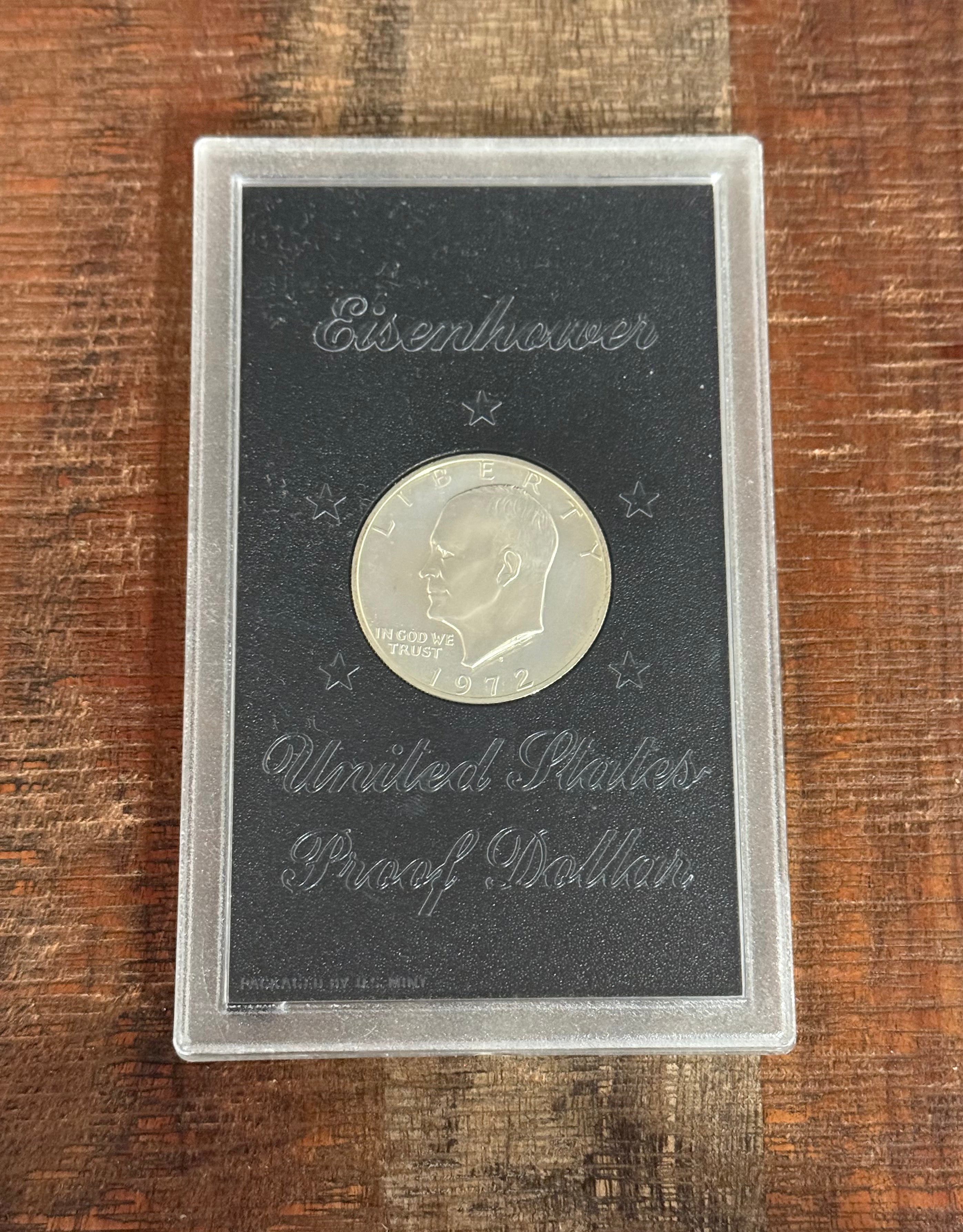 1972-S $1 US Eisenhower Proof Dollar 40% Silver ~ Brown Ike ~ No Box No COA