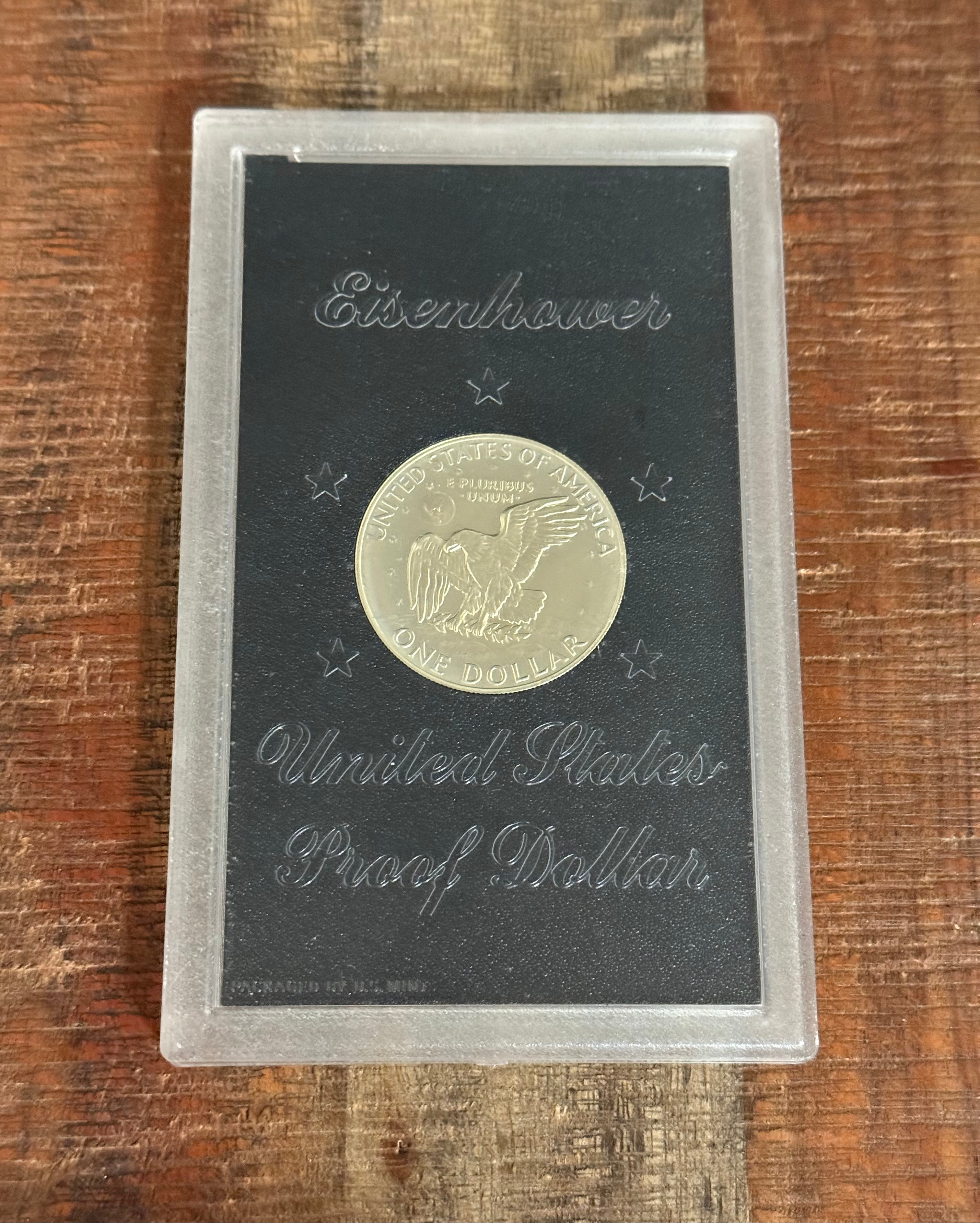 1974-S $1 US Eisenhower Proof Dollar 40% Silver ~ Brown Ike ~ No Box No COA