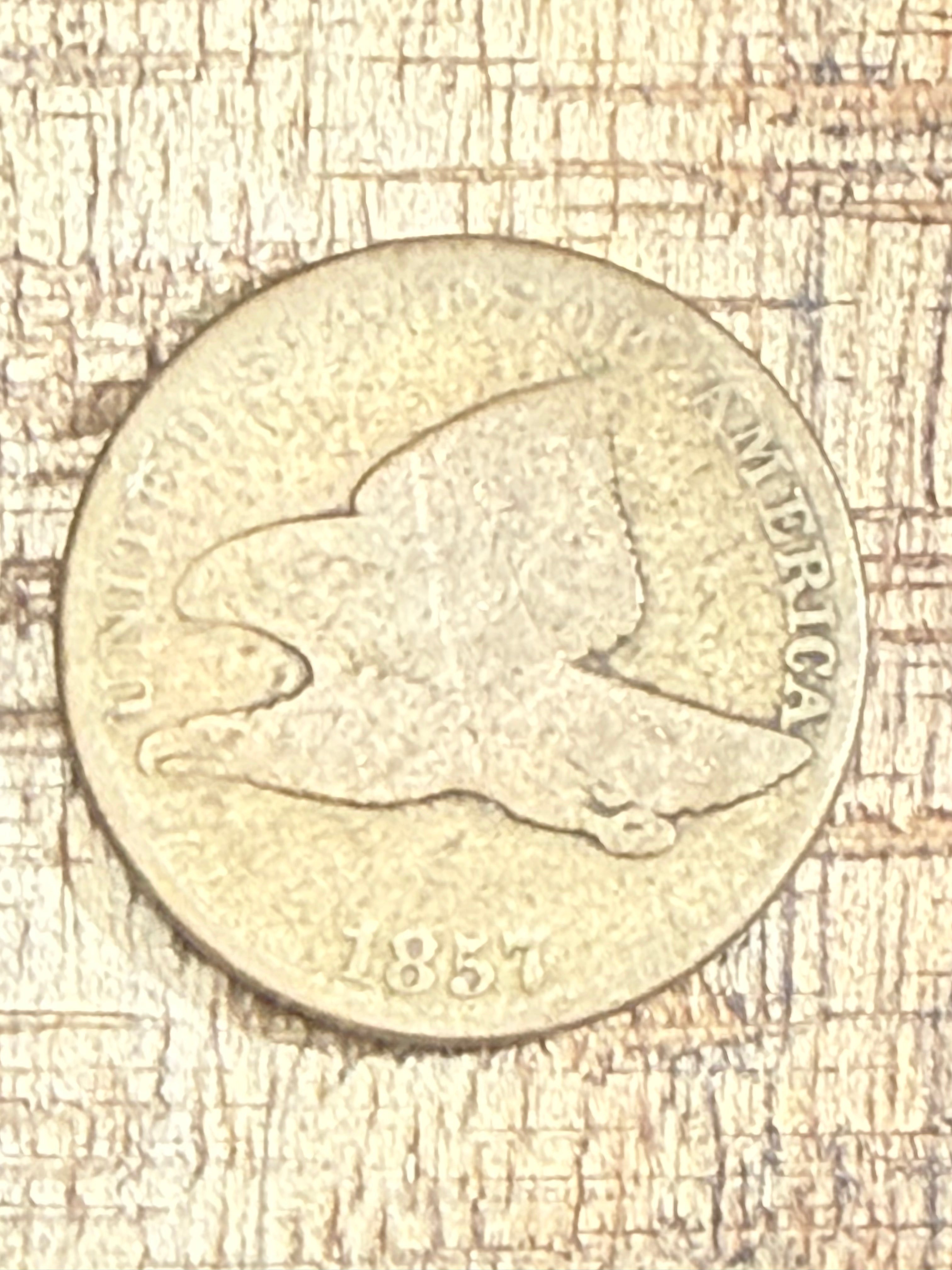 1857 ~ 1c US Flying Cent
