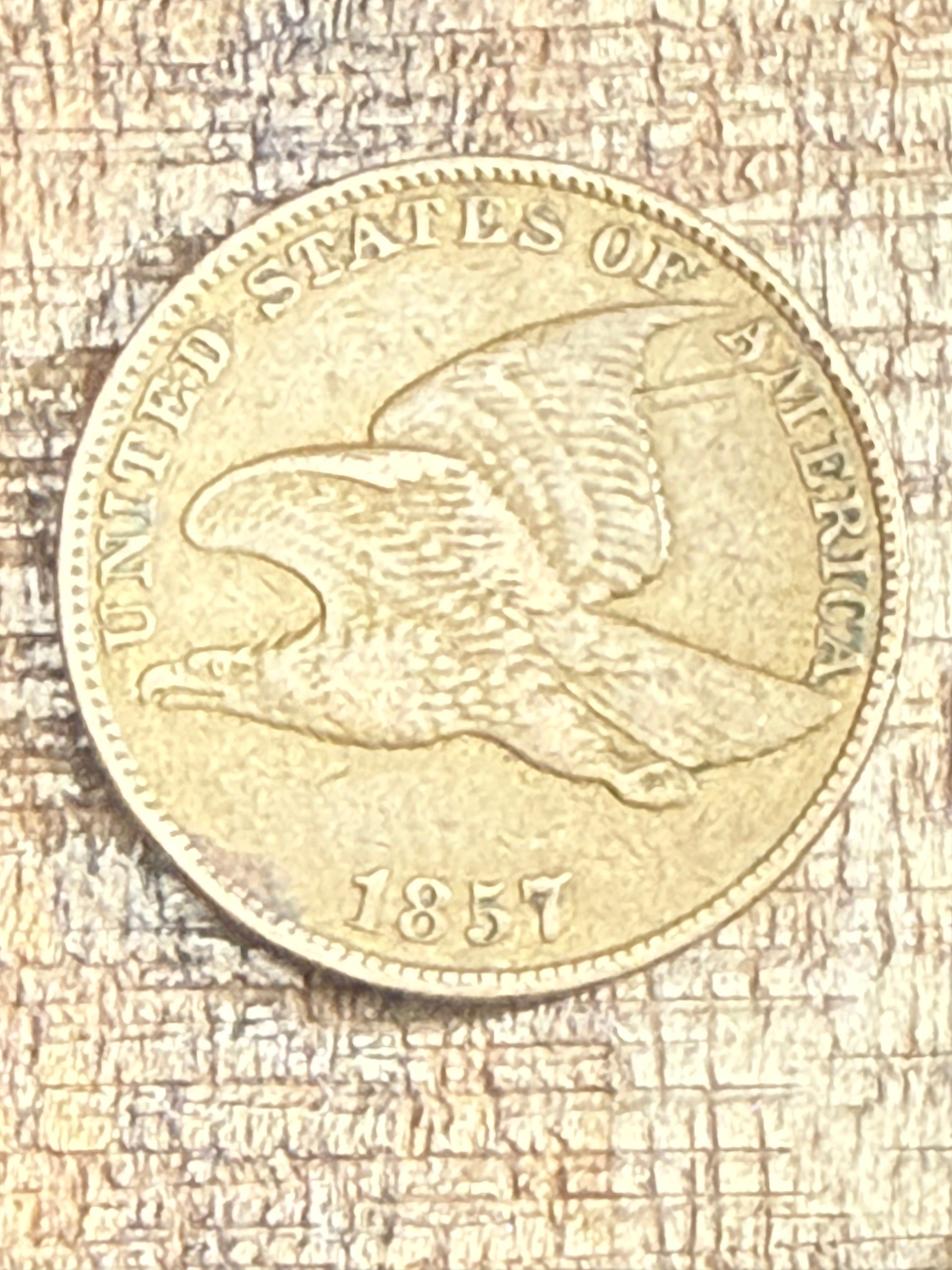 1857 ~ 1c US Flying Cent