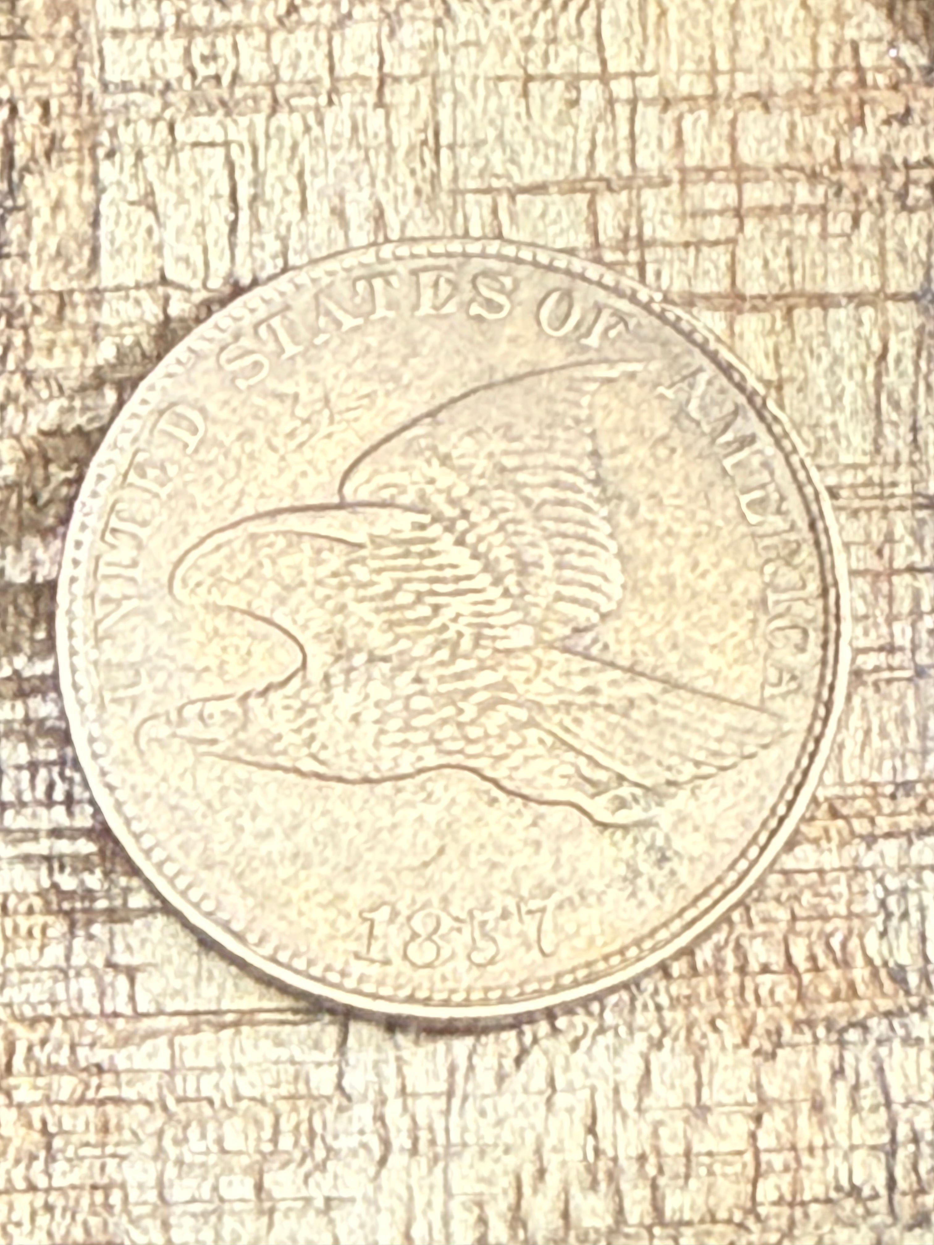 1857 ~ 1c US Flying Cent
