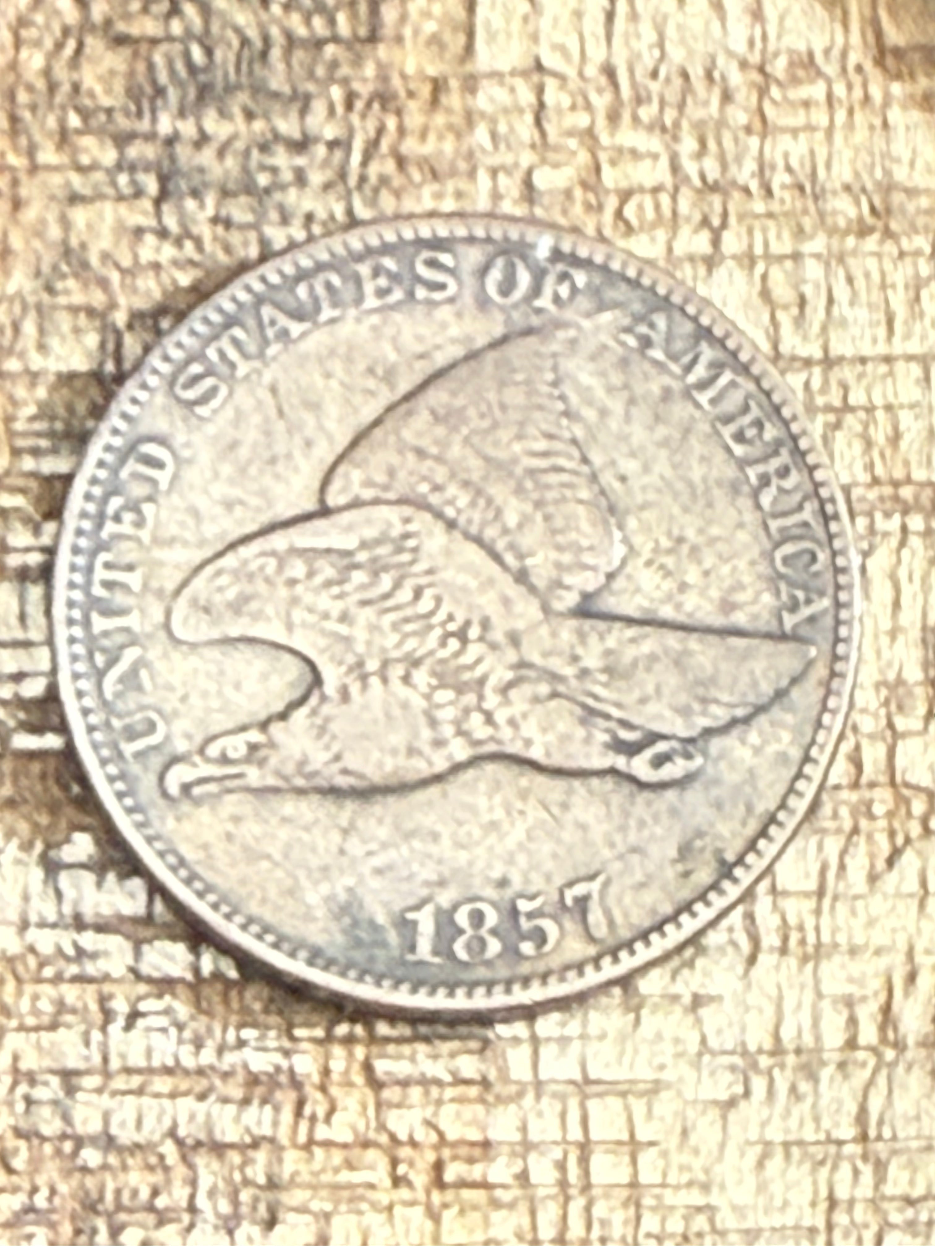 1857 ~ 1c US Flying Cent