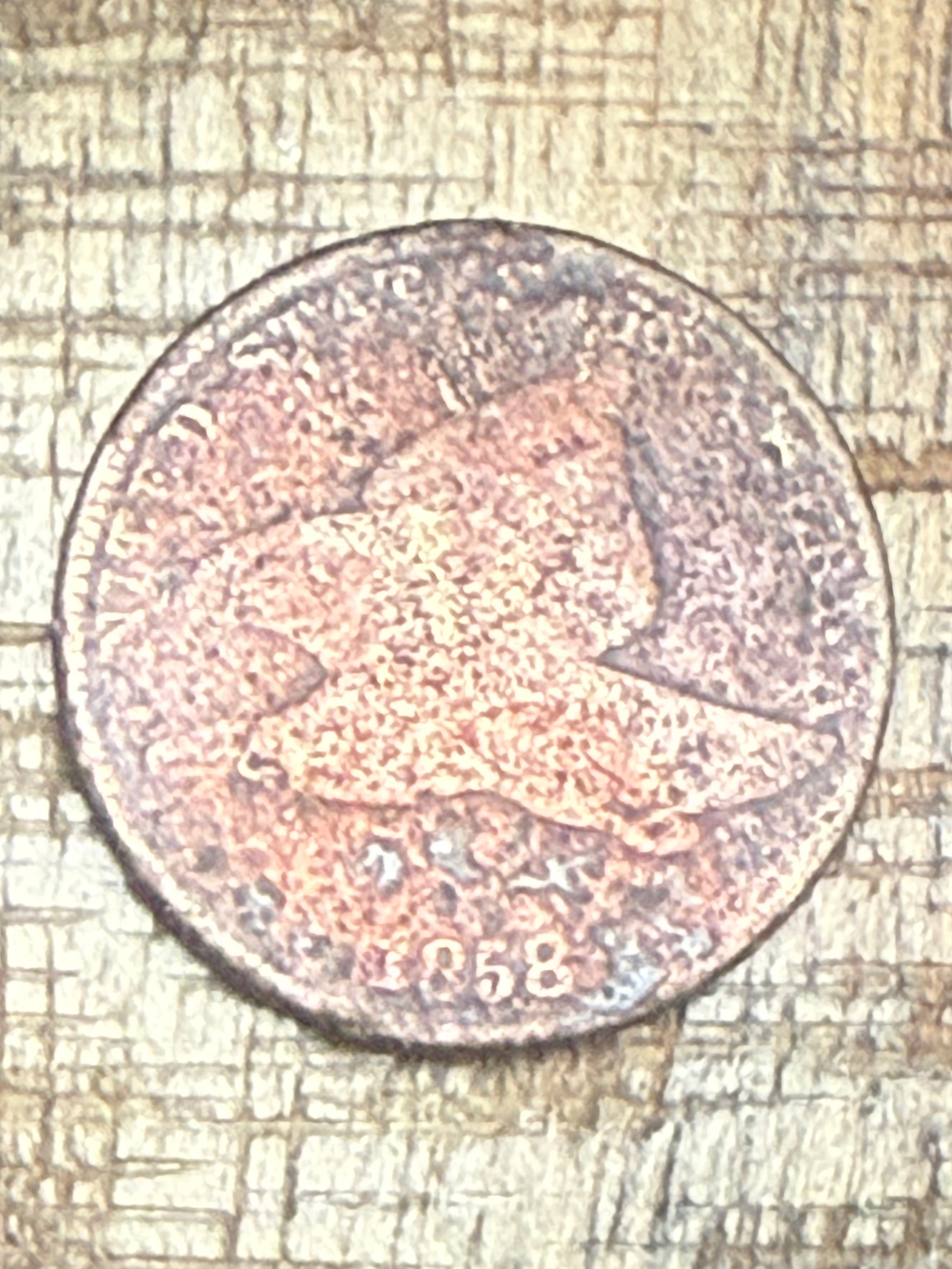 1858 1c Flying Cent