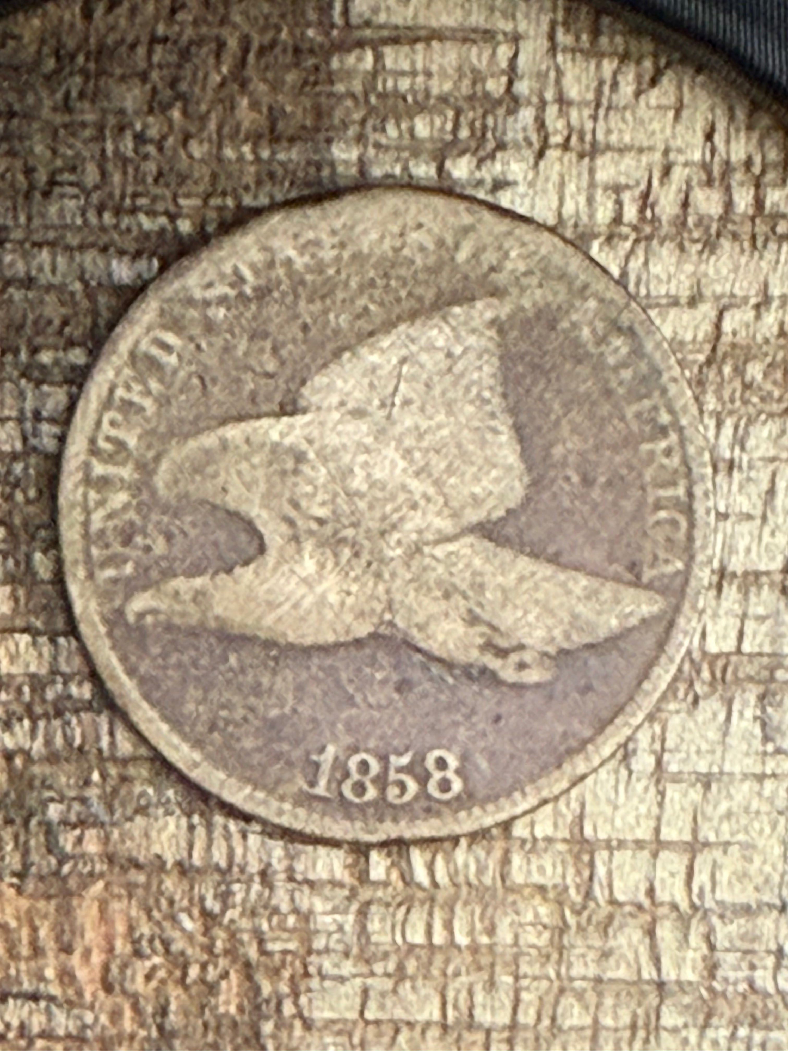 1858 1c Flying Cent