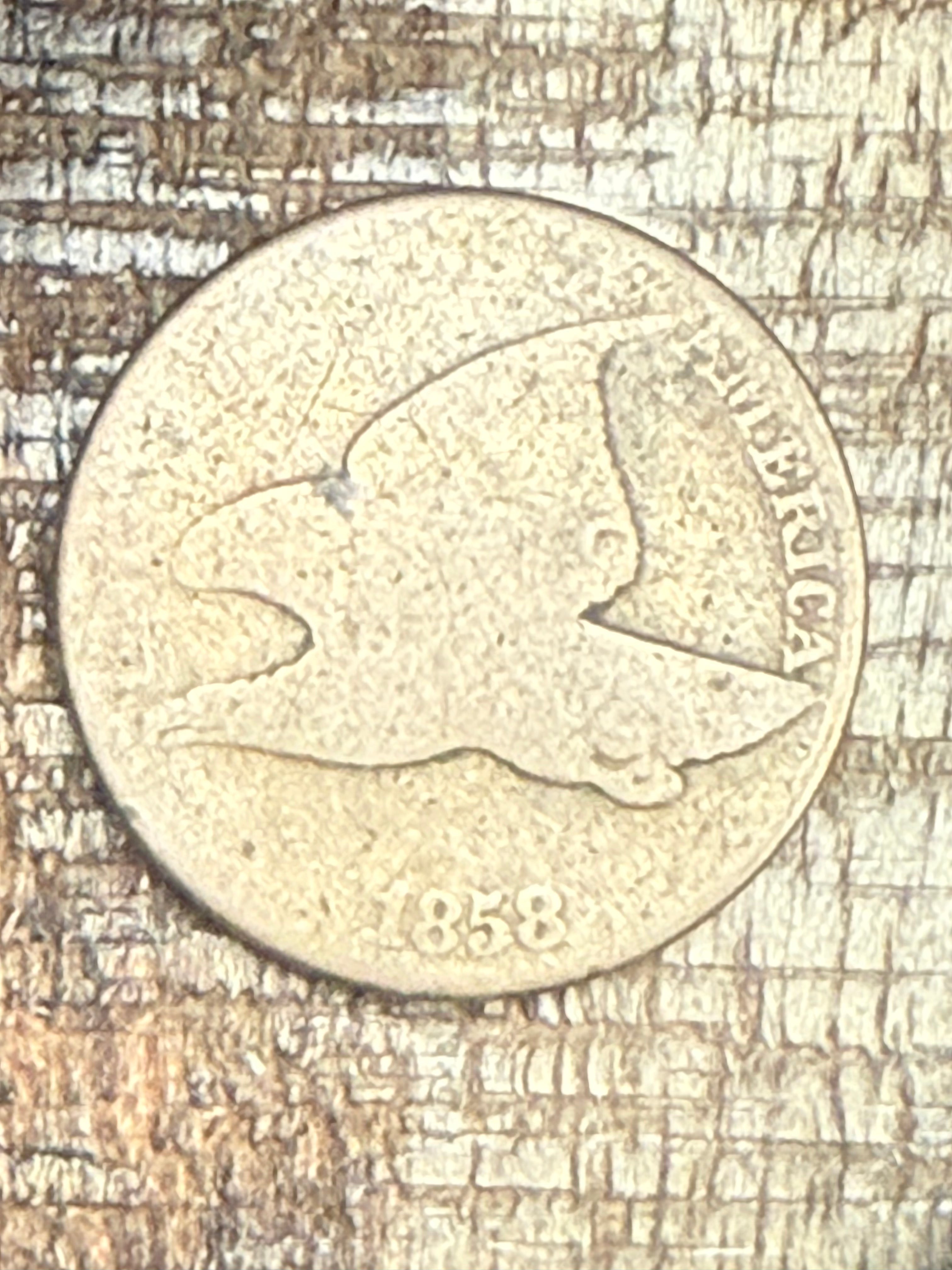1858 1c Flying Cent ~ Large Letters
