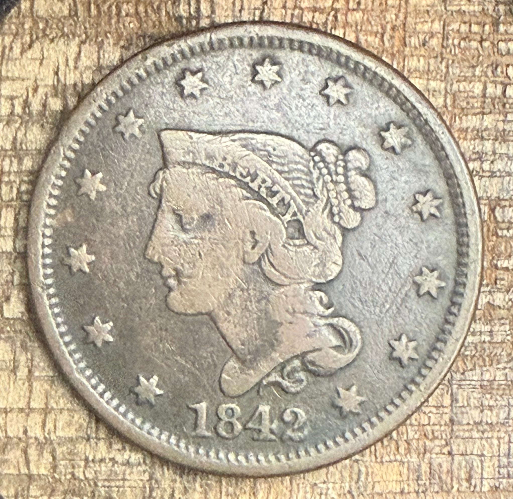 1842 1C Large Cent