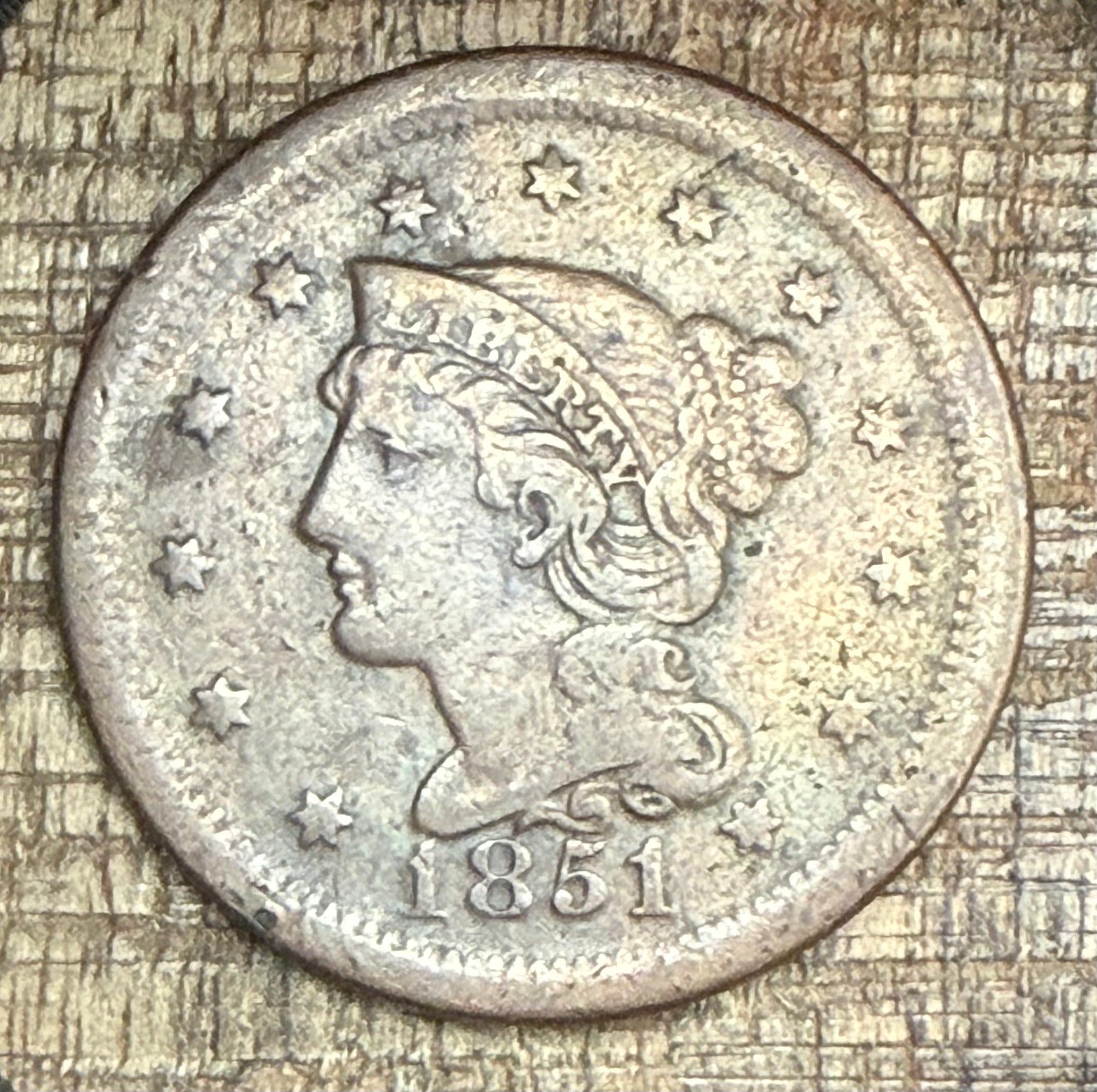 1851 1C Large Cent
