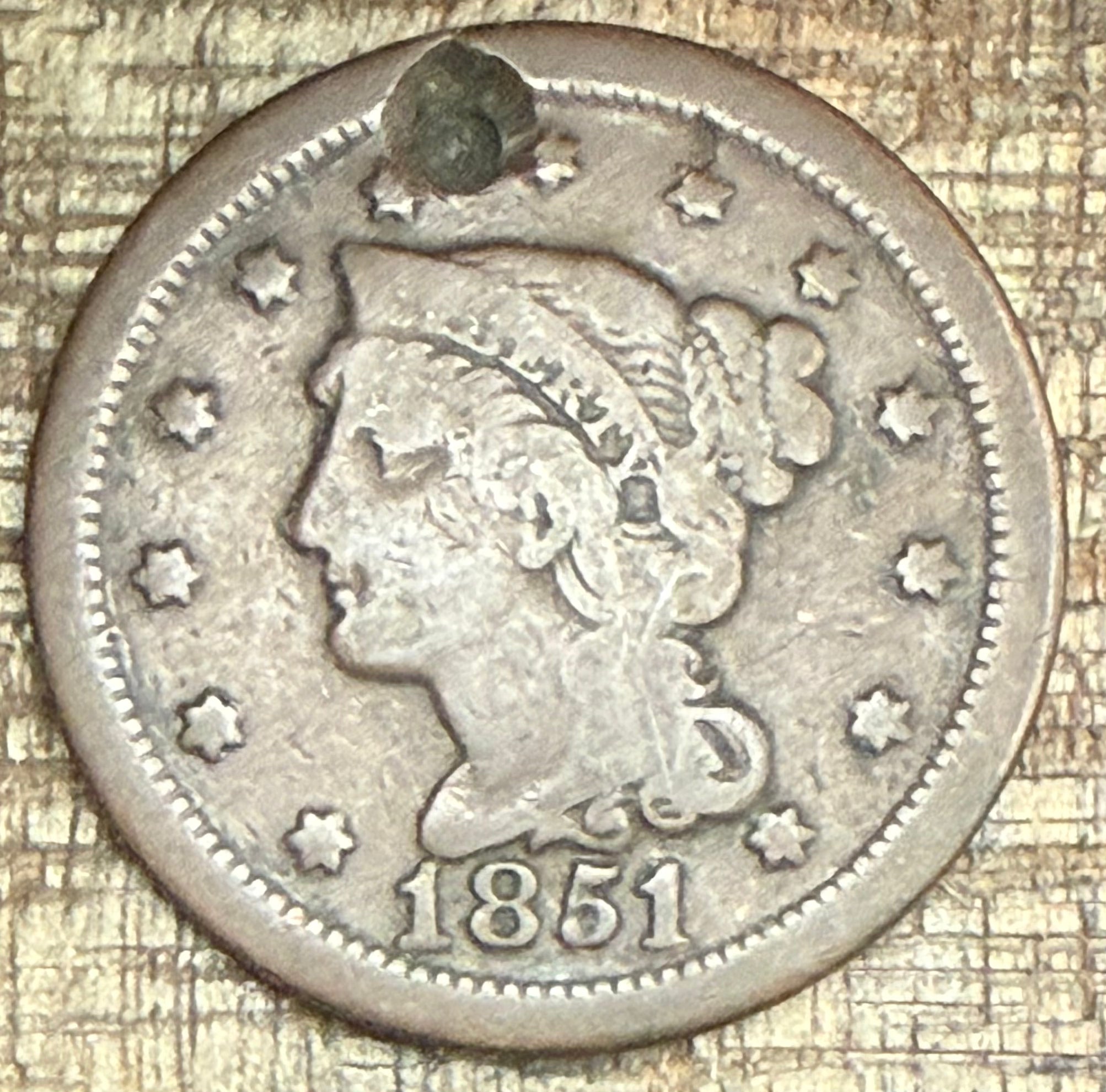 1851 1C Large Cent