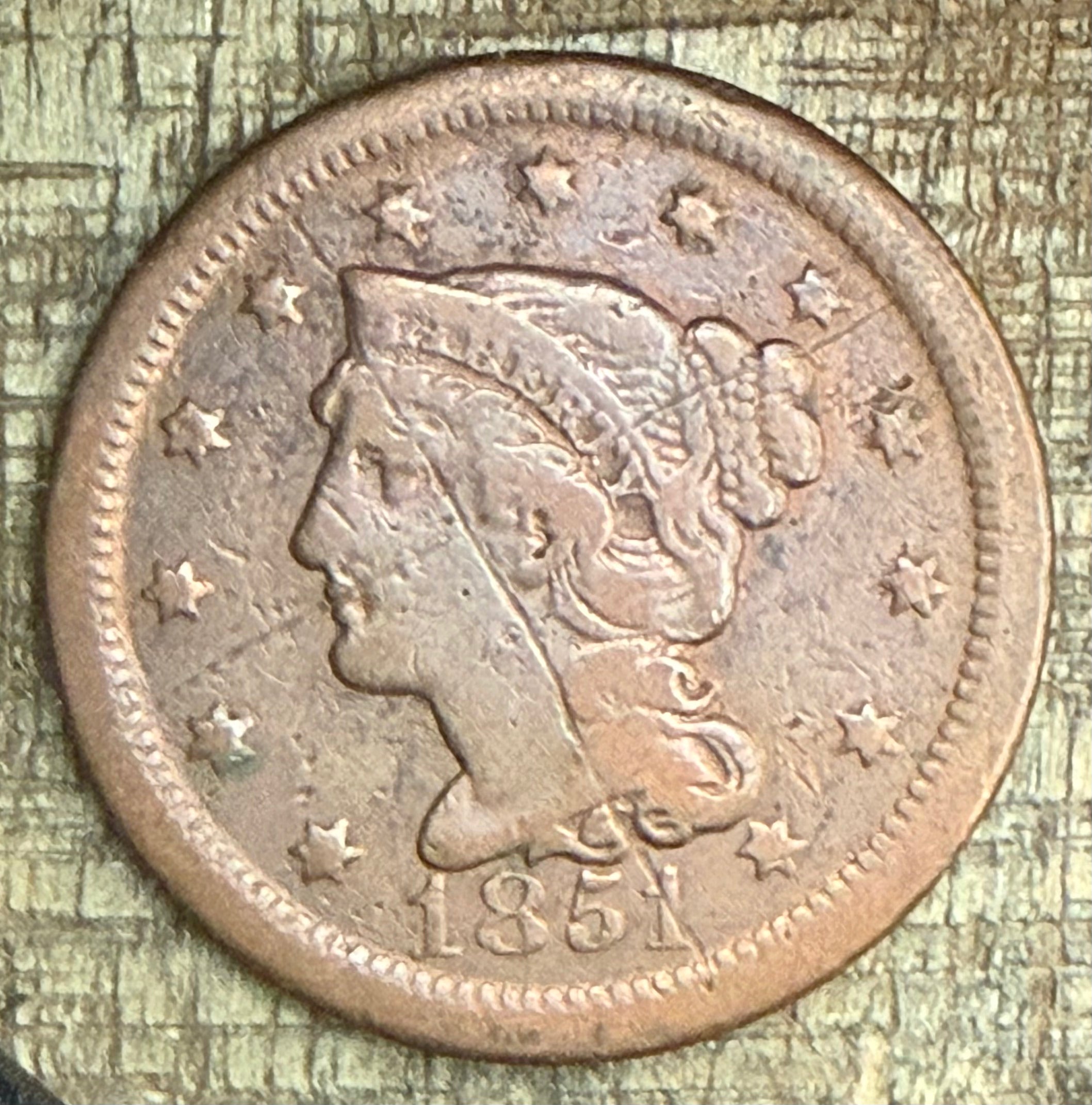 1851 1C Large Cent