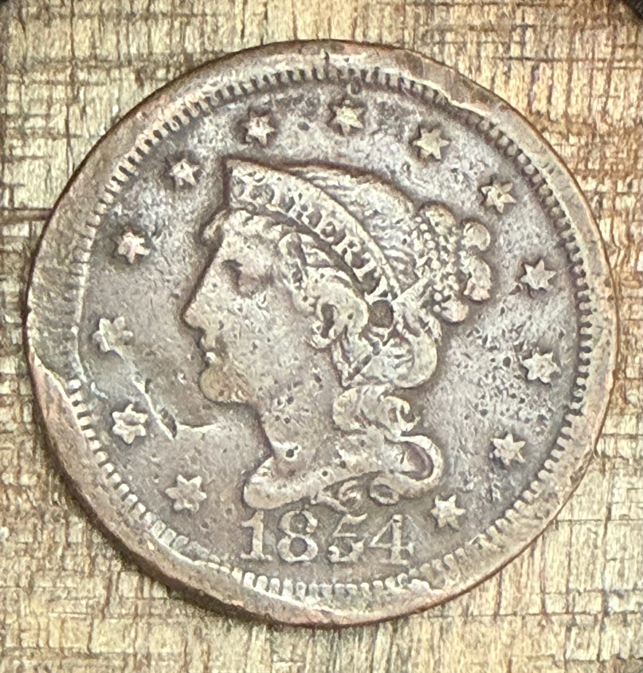 1854 1C Large Cent