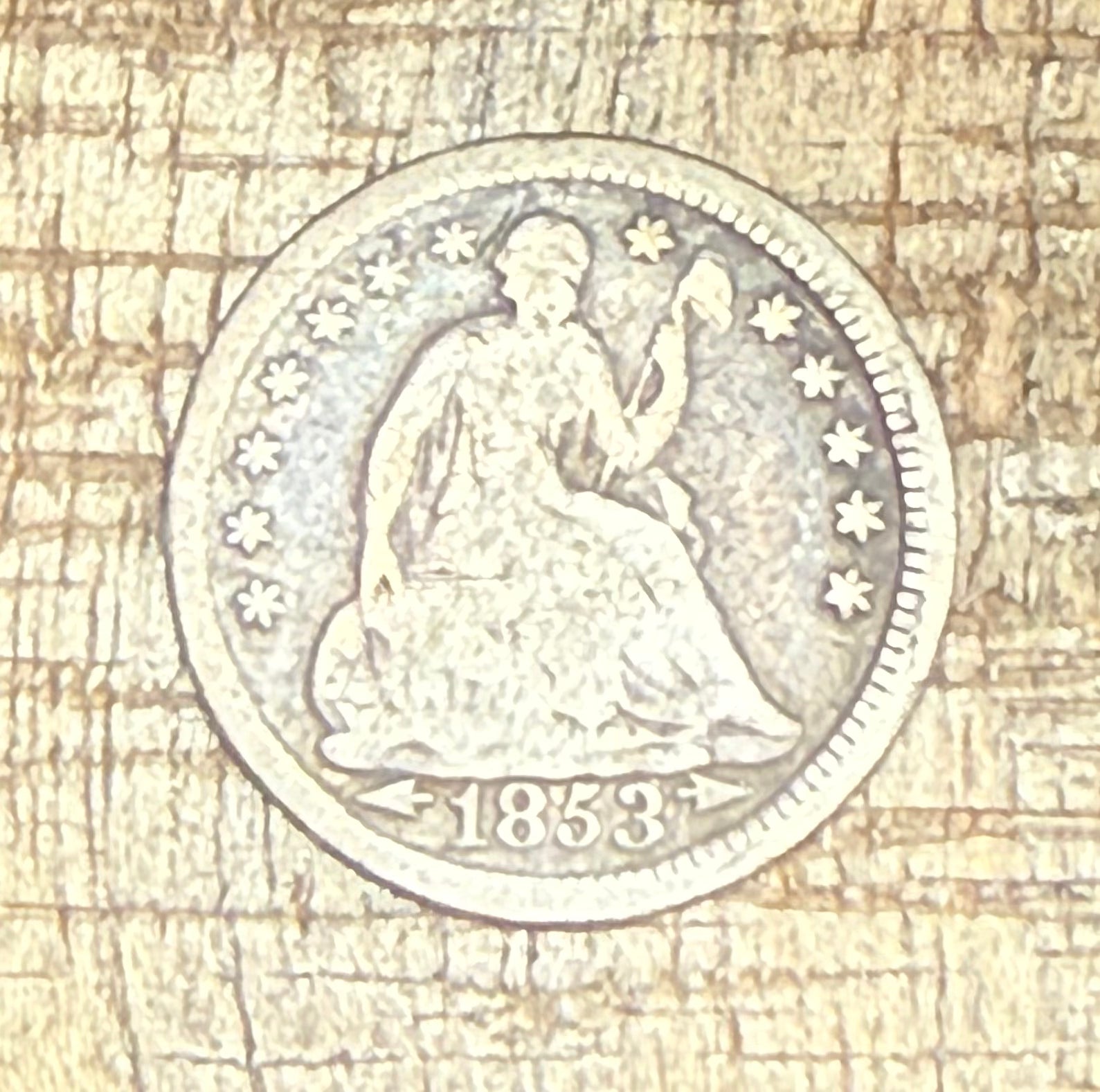 1853 H10C US Half Dime with Arrows
