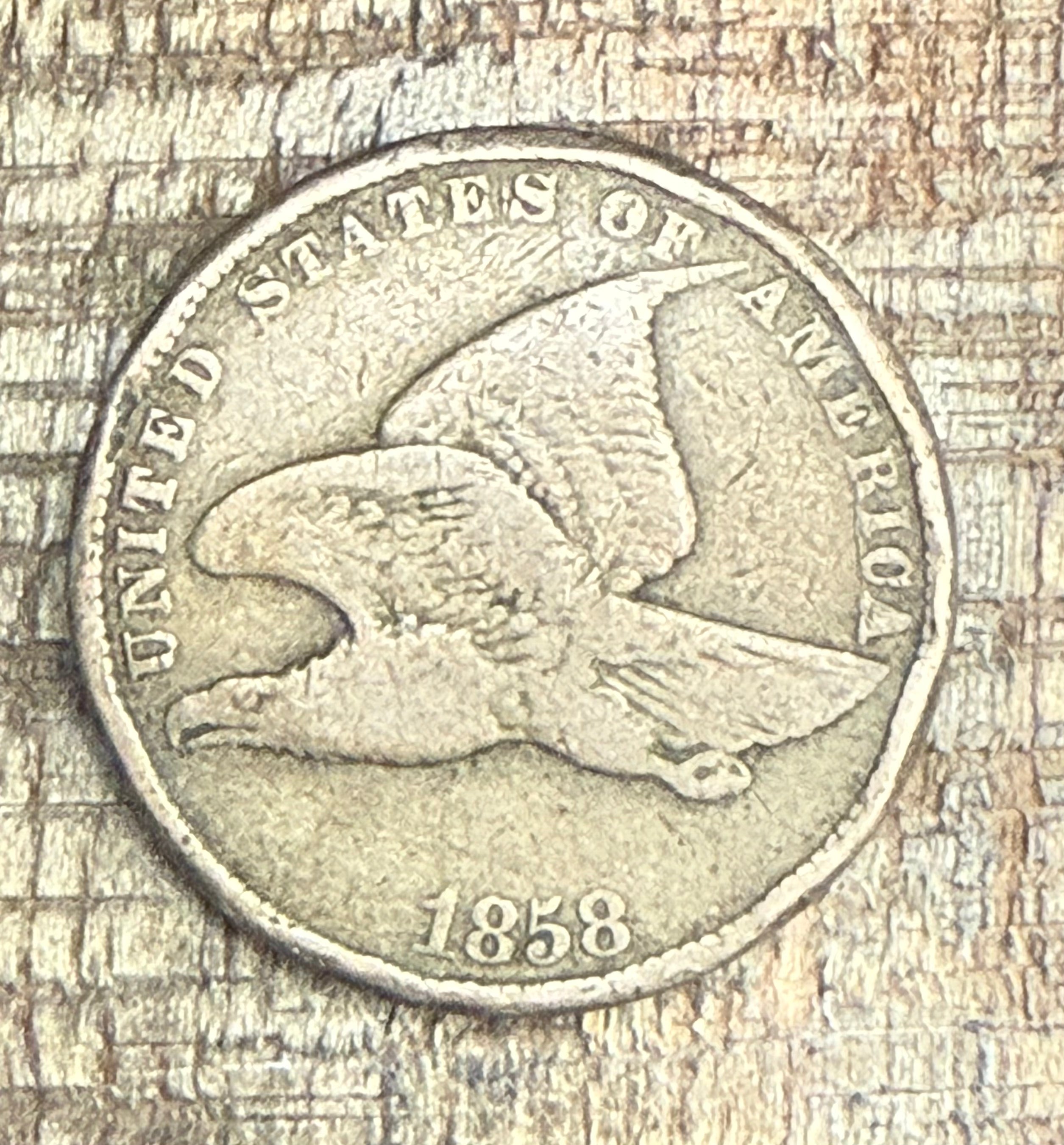 1858 1c US Flying Cent ~ Small Letters