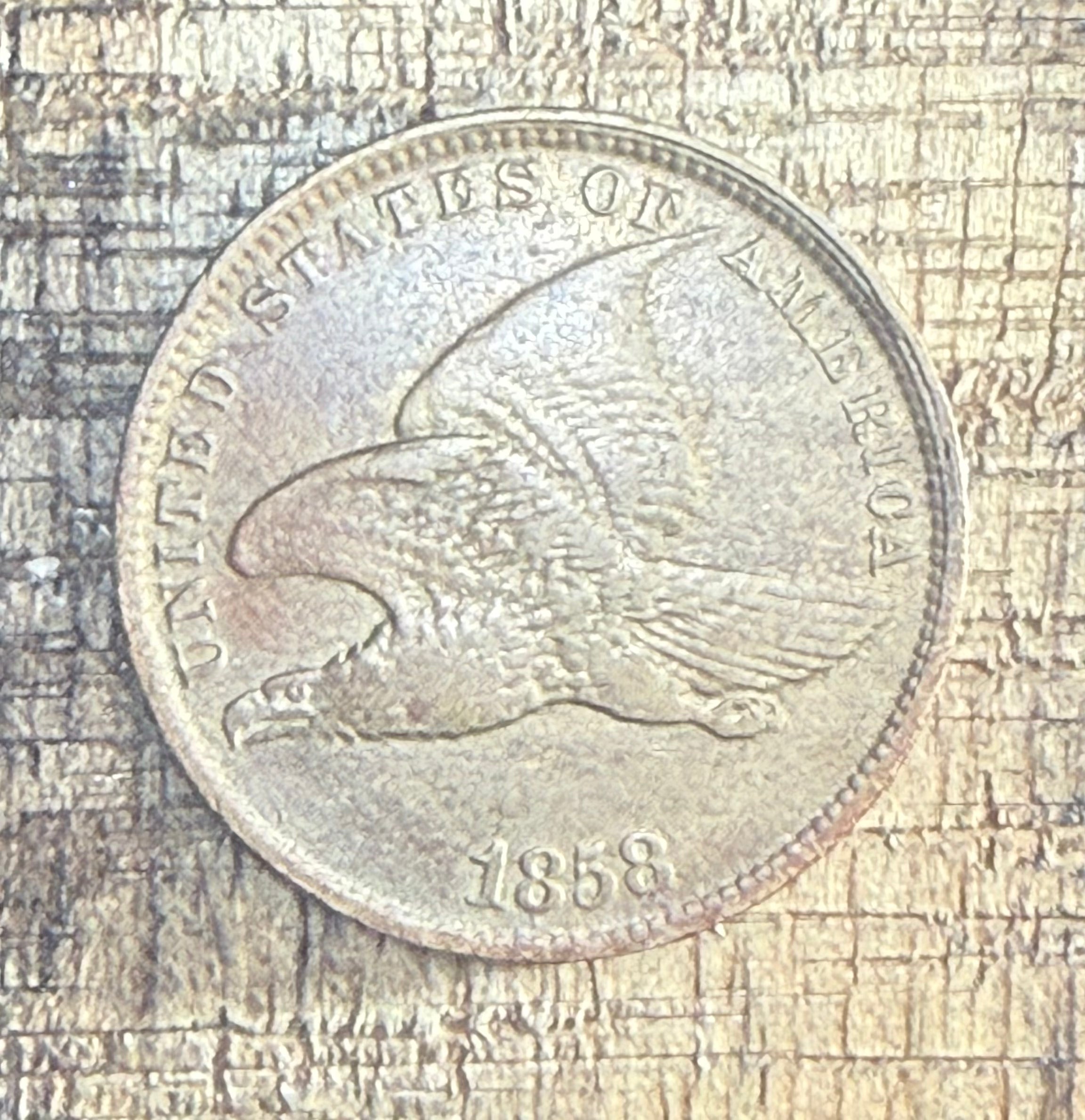 1858 1c US Flying Cent ~ Small Letters