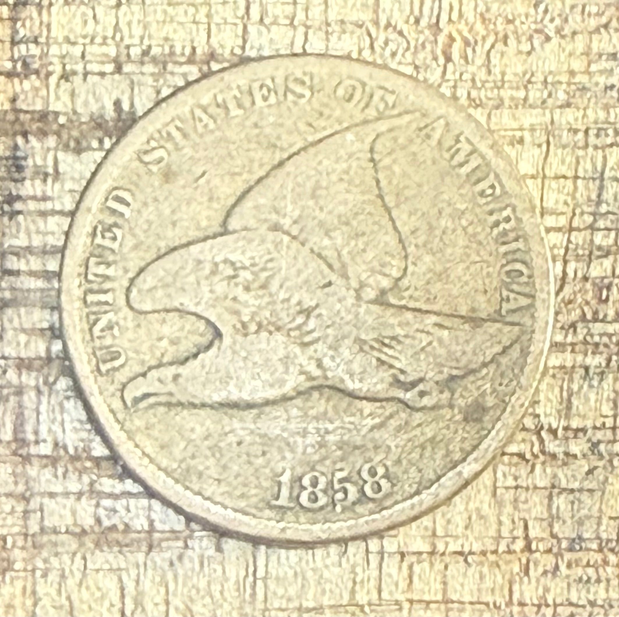 1858 1c US Flying Cent ~ Small Letters