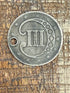 1852 3c US Three Cent ~ Silver ~ Holed